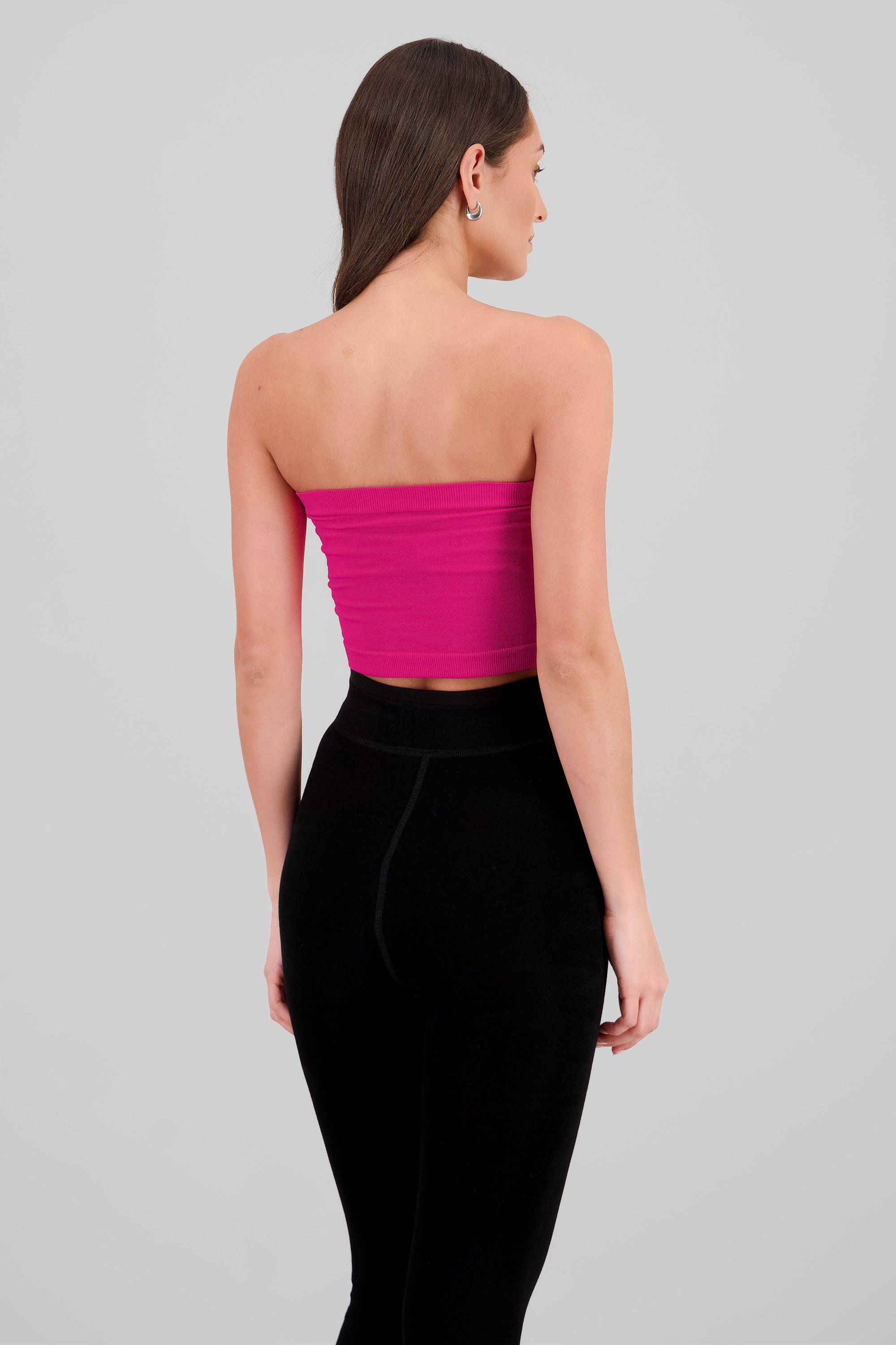 Plain Strapless Top MAGENTA