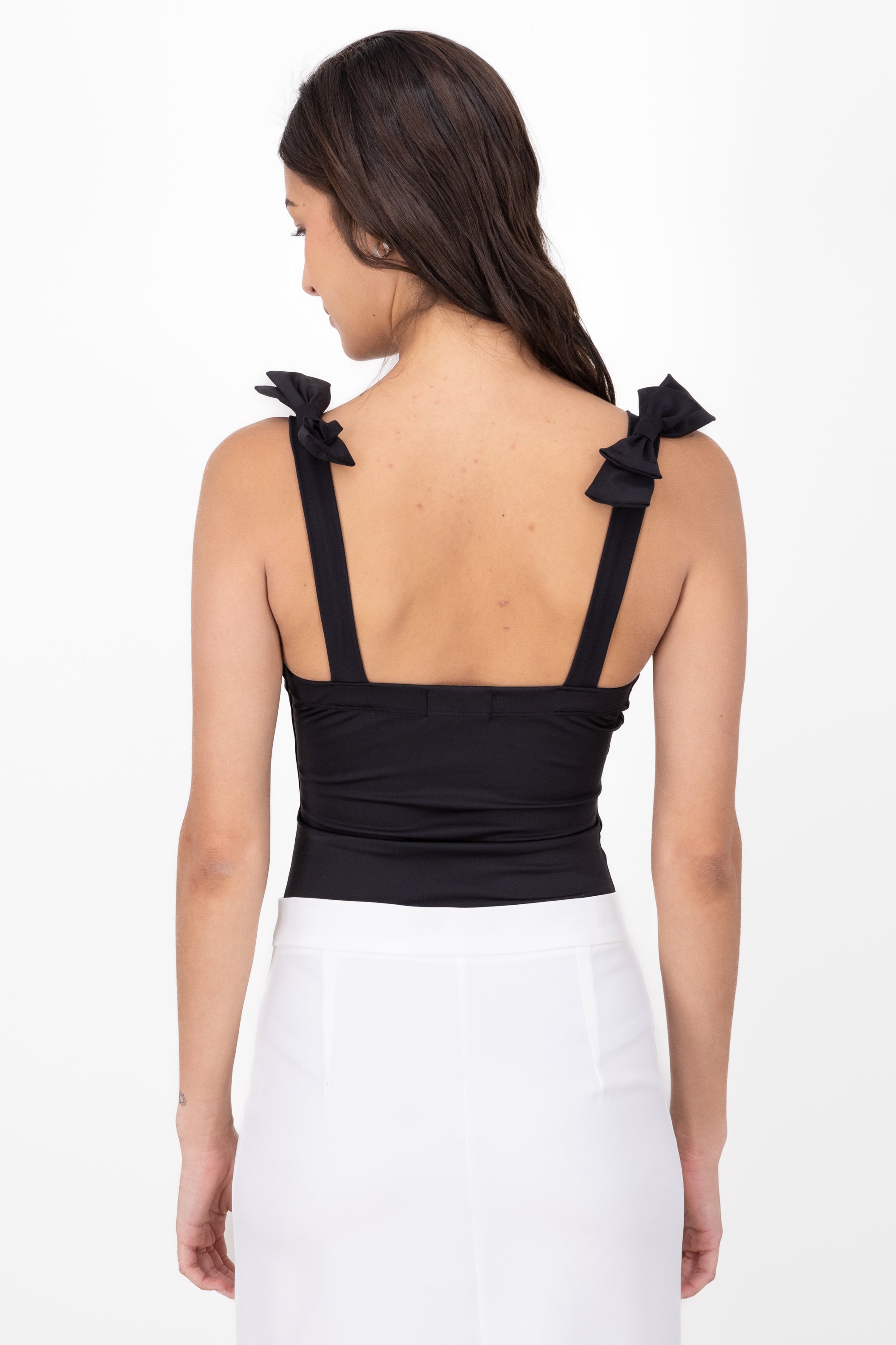 Jocelyn Bodysuit With Bow Straps BLACK