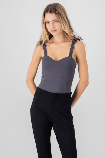 Jocelyn Bodysuit With Bow Straps SAGE