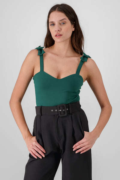 Jocelyn Bodysuit With Bow Straps SAGE