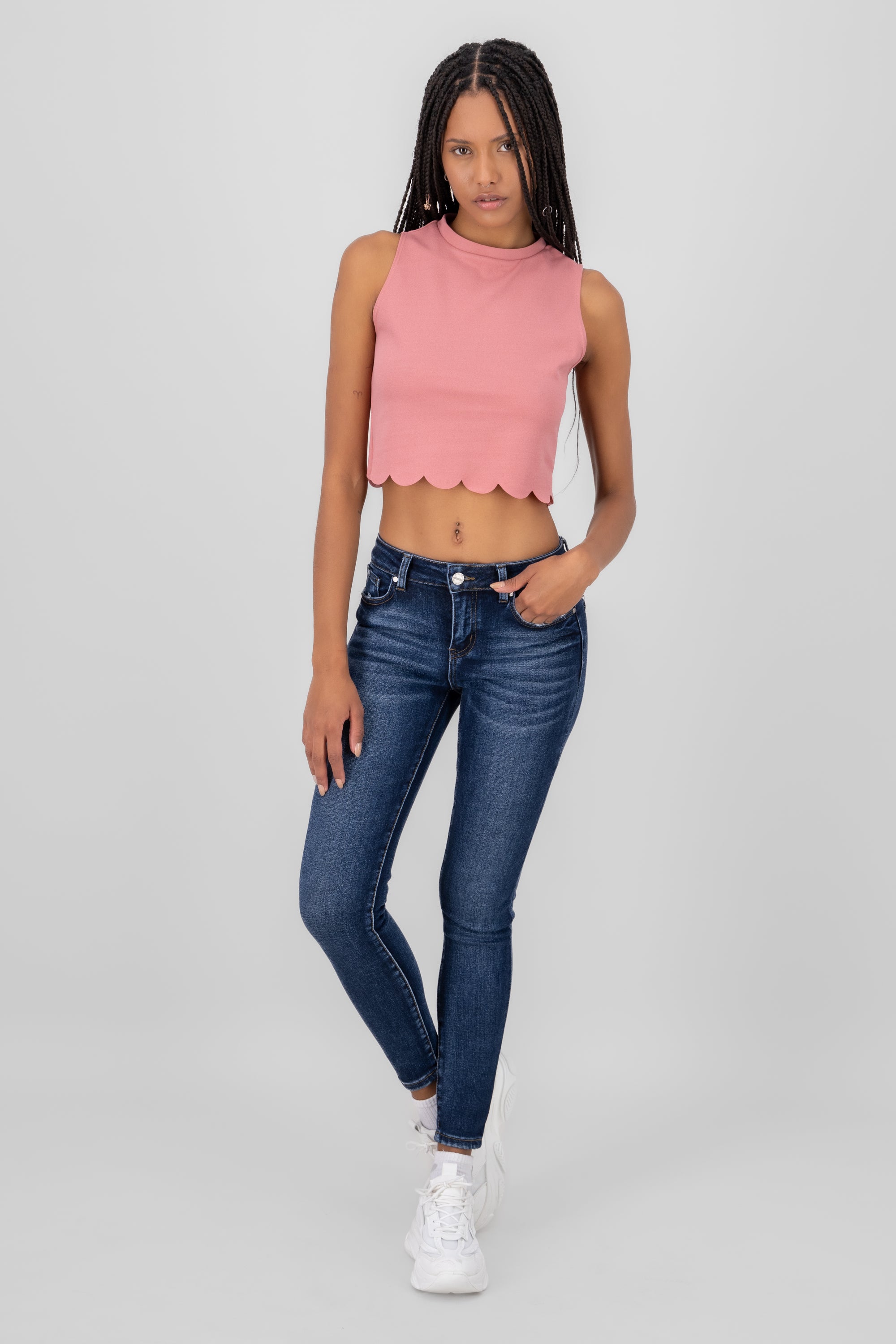 Low Waist Basic Skinny Jeans DARK WASH