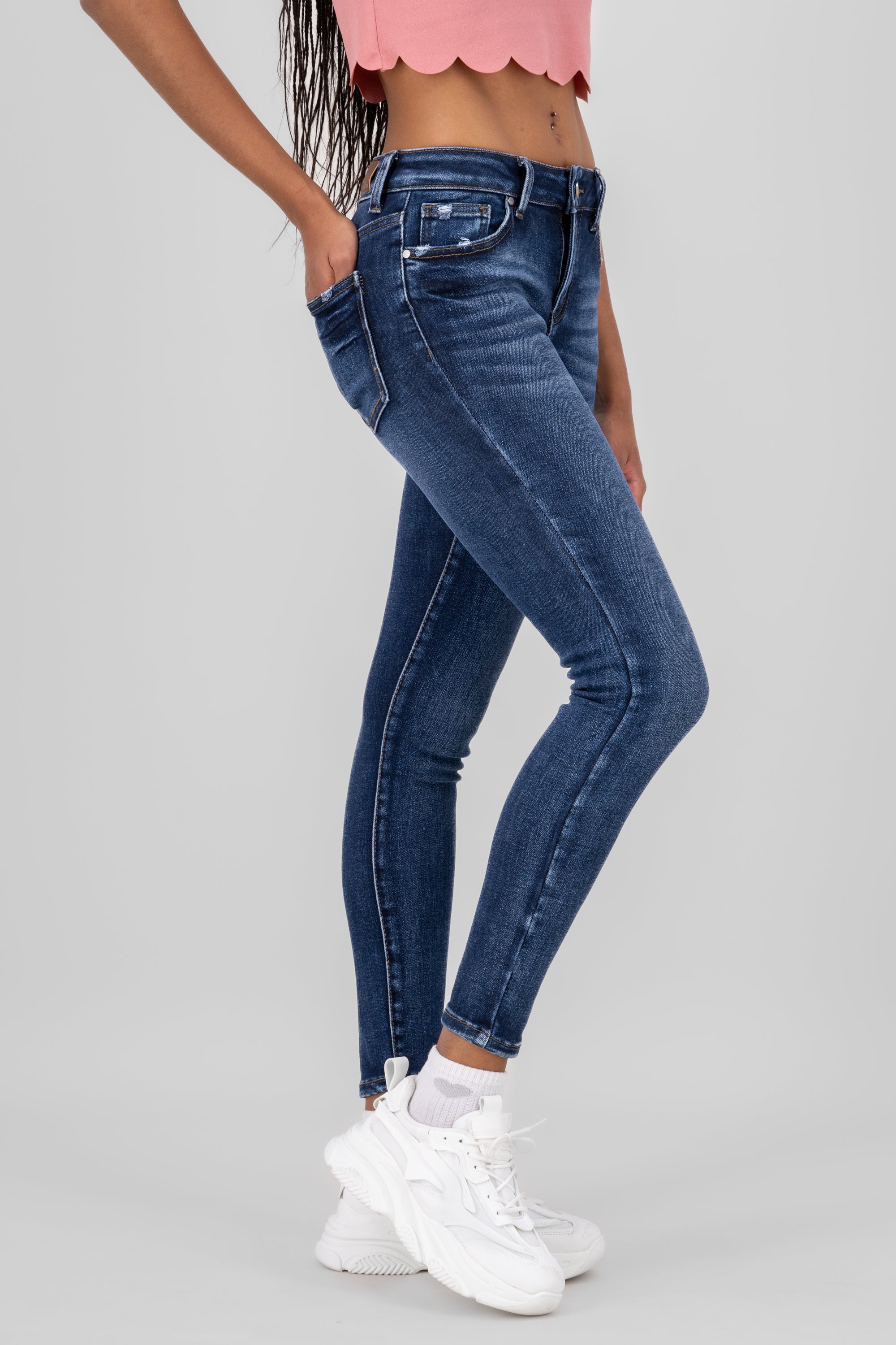 Low Waist Basic Skinny Jeans DARK WASH