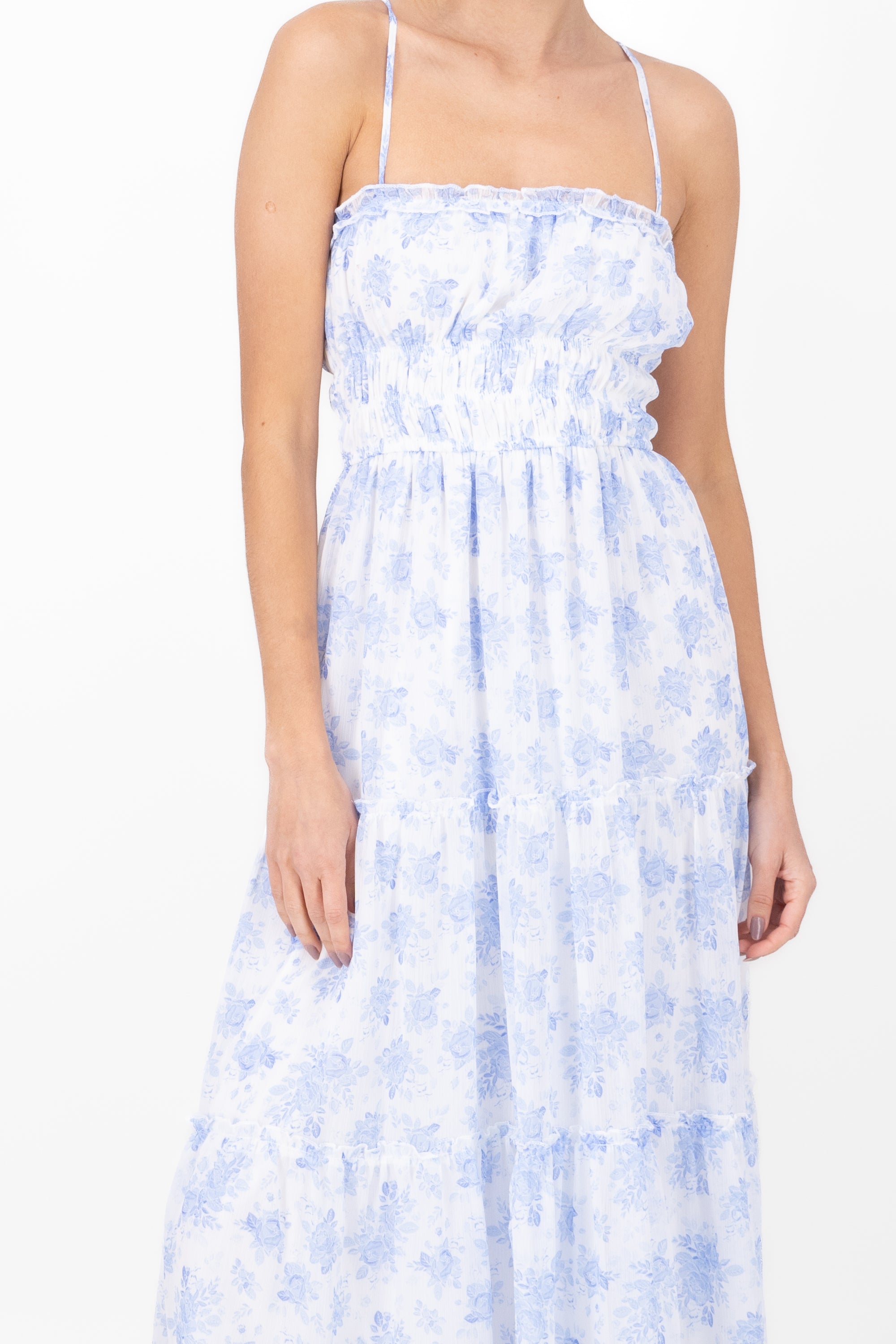 Zoe Flower Midi Dress BLUE COMBO