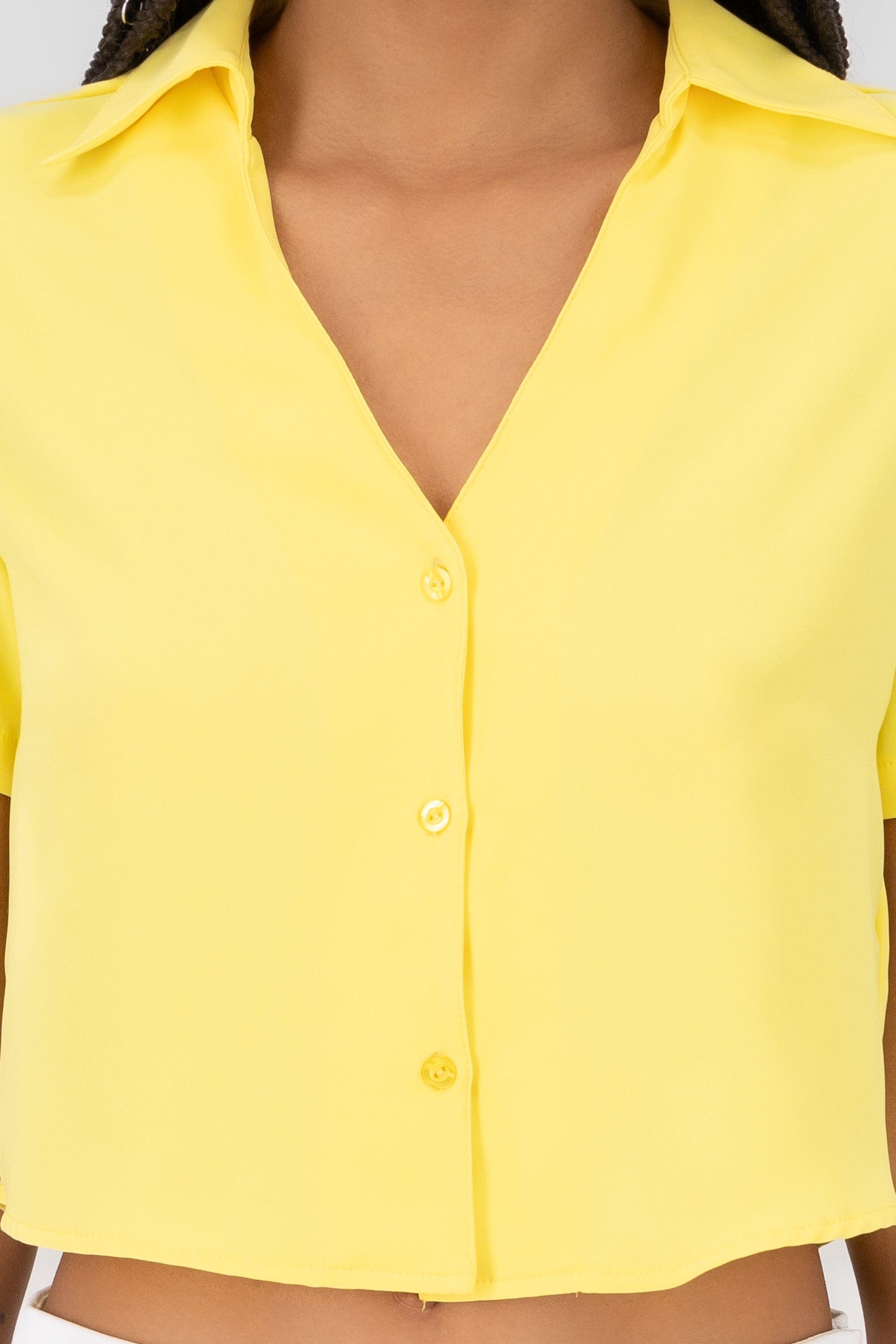 Short Sleeve Button Shirt YELLOW