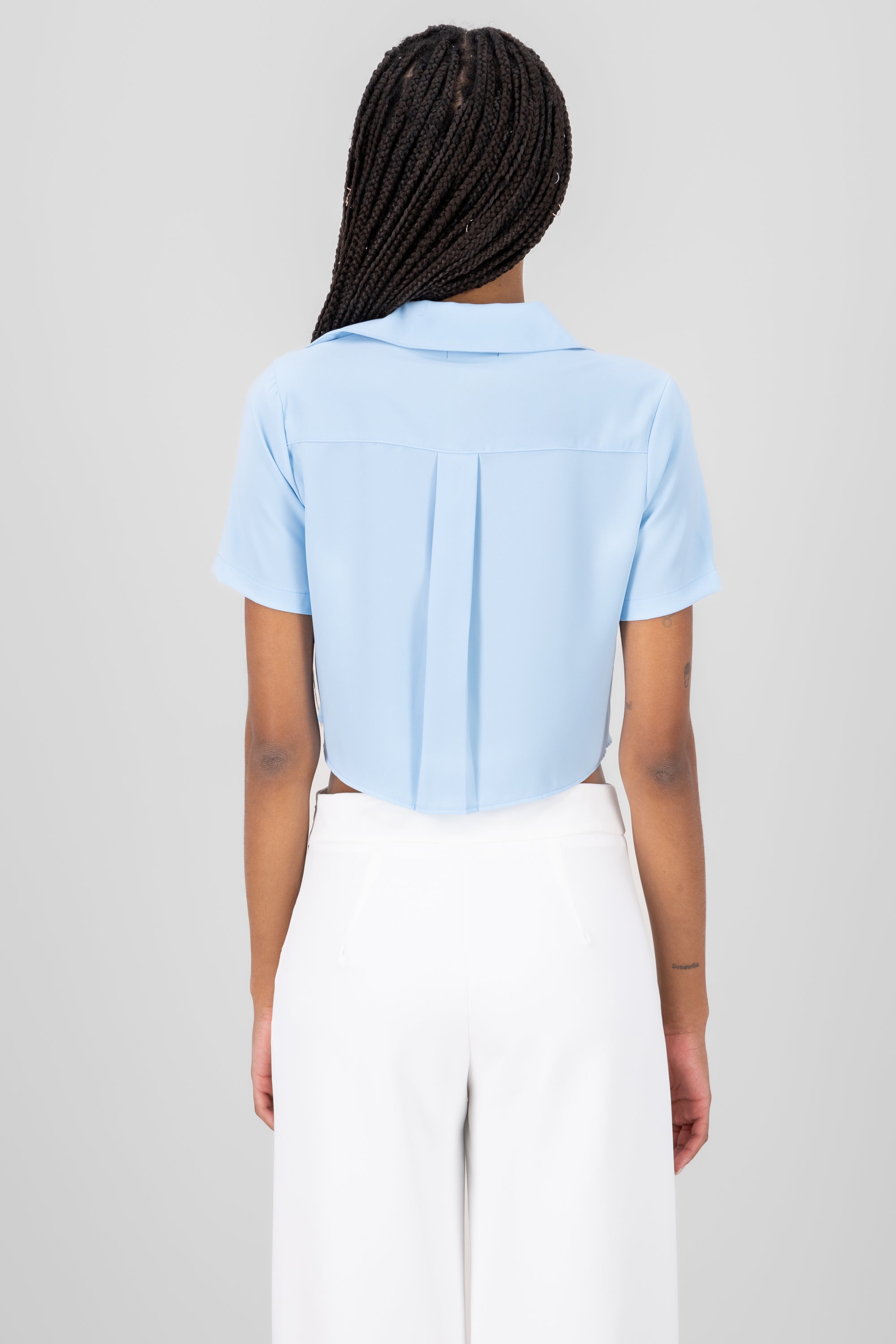 Short Sleeve Button Shirt PASTEL BLUE