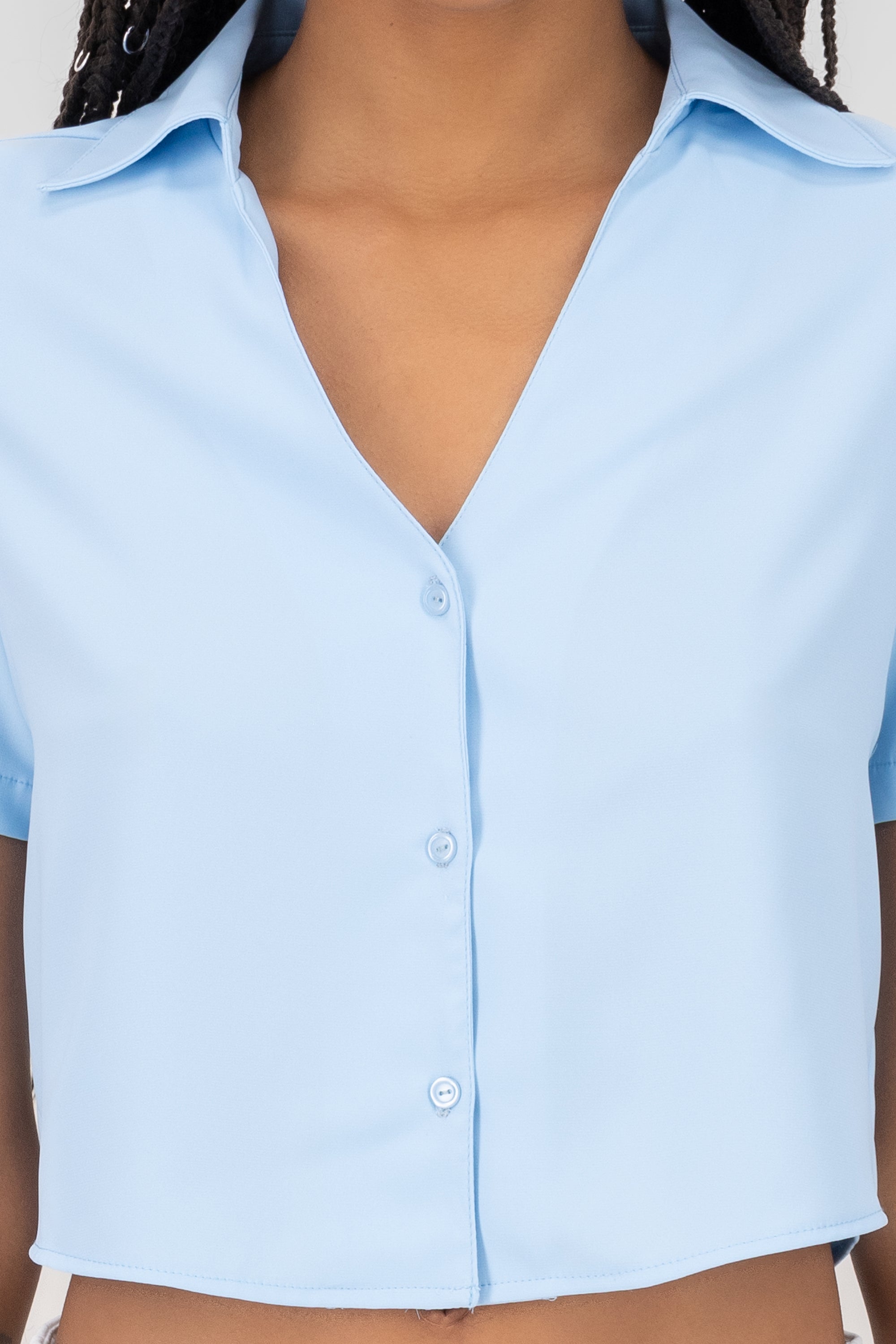 Short Sleeve Button Shirt PASTEL BLUE