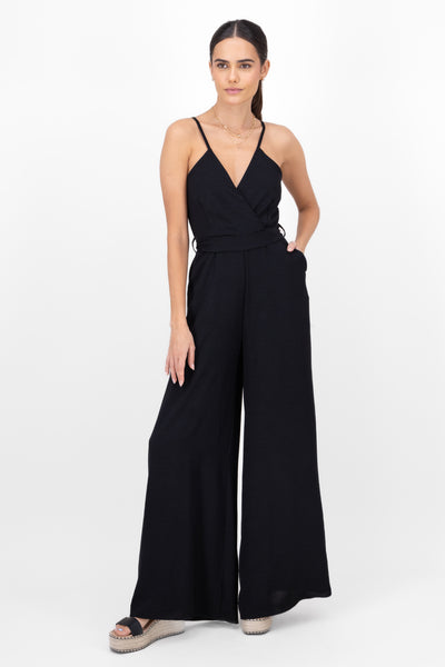 Zoe VNeck Jumpsuit BLACK