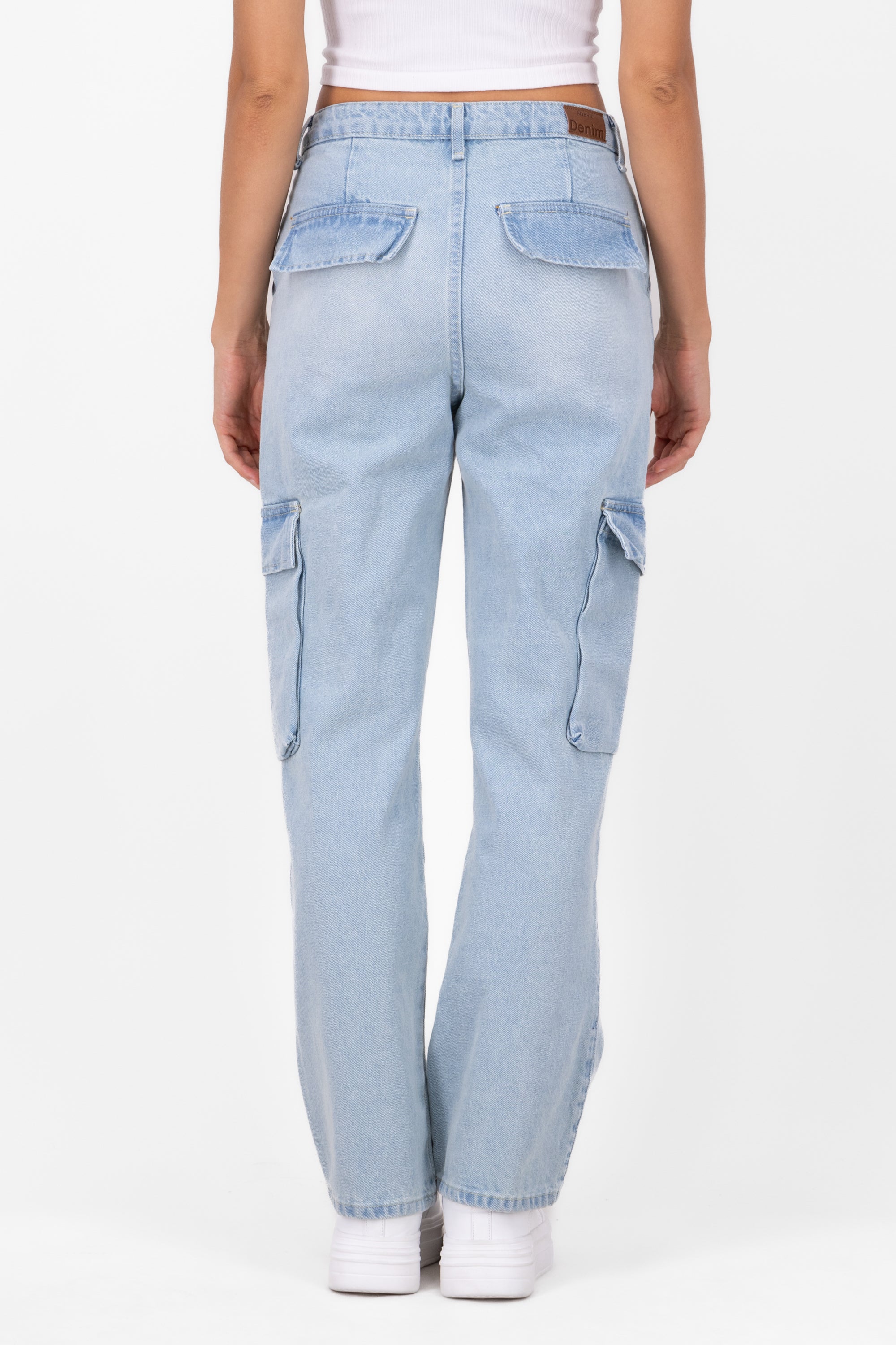 Mid Waisted Washed Out Wide Leg Jeans LIGHT STONE