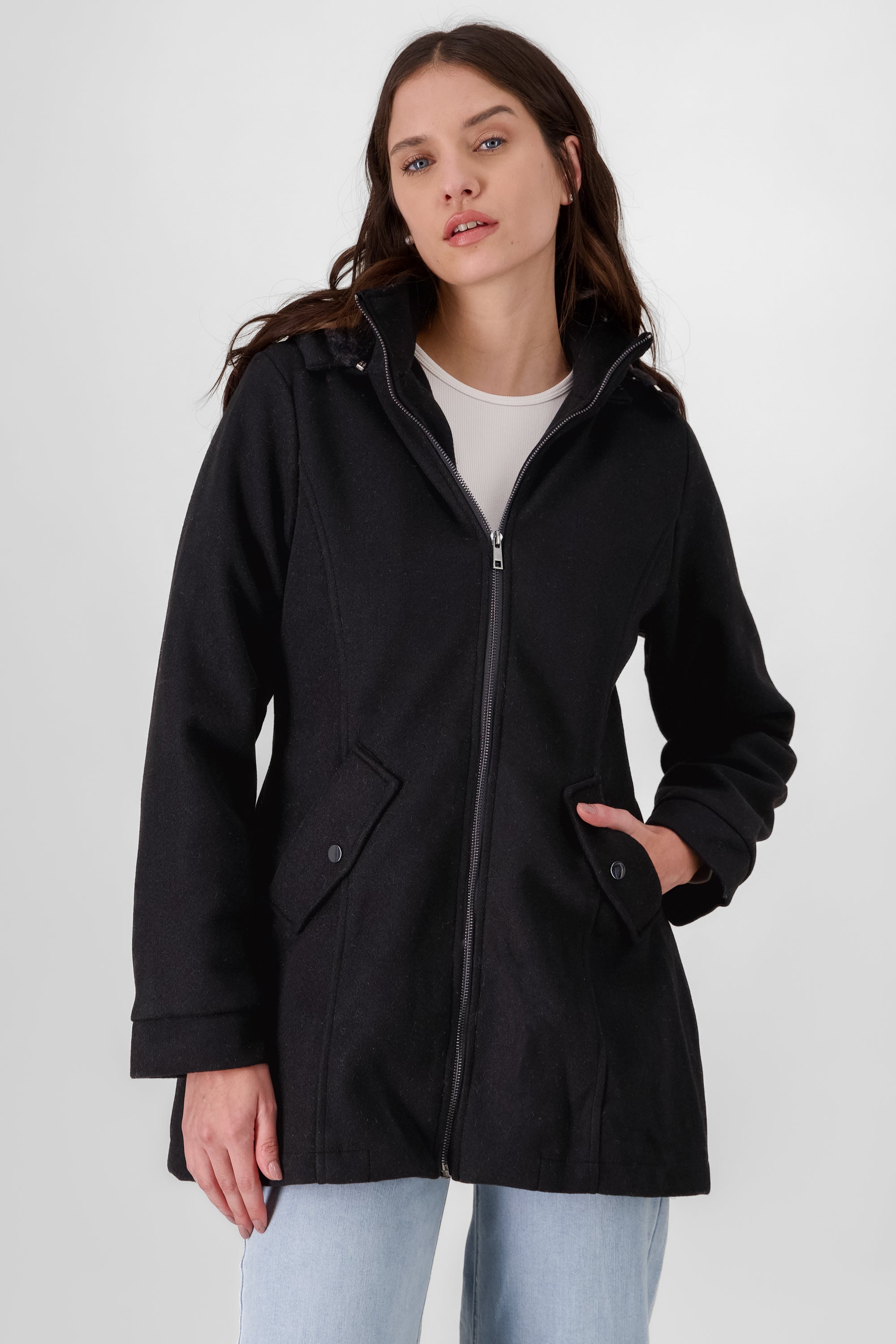 Coat Zipper Detail BLACK