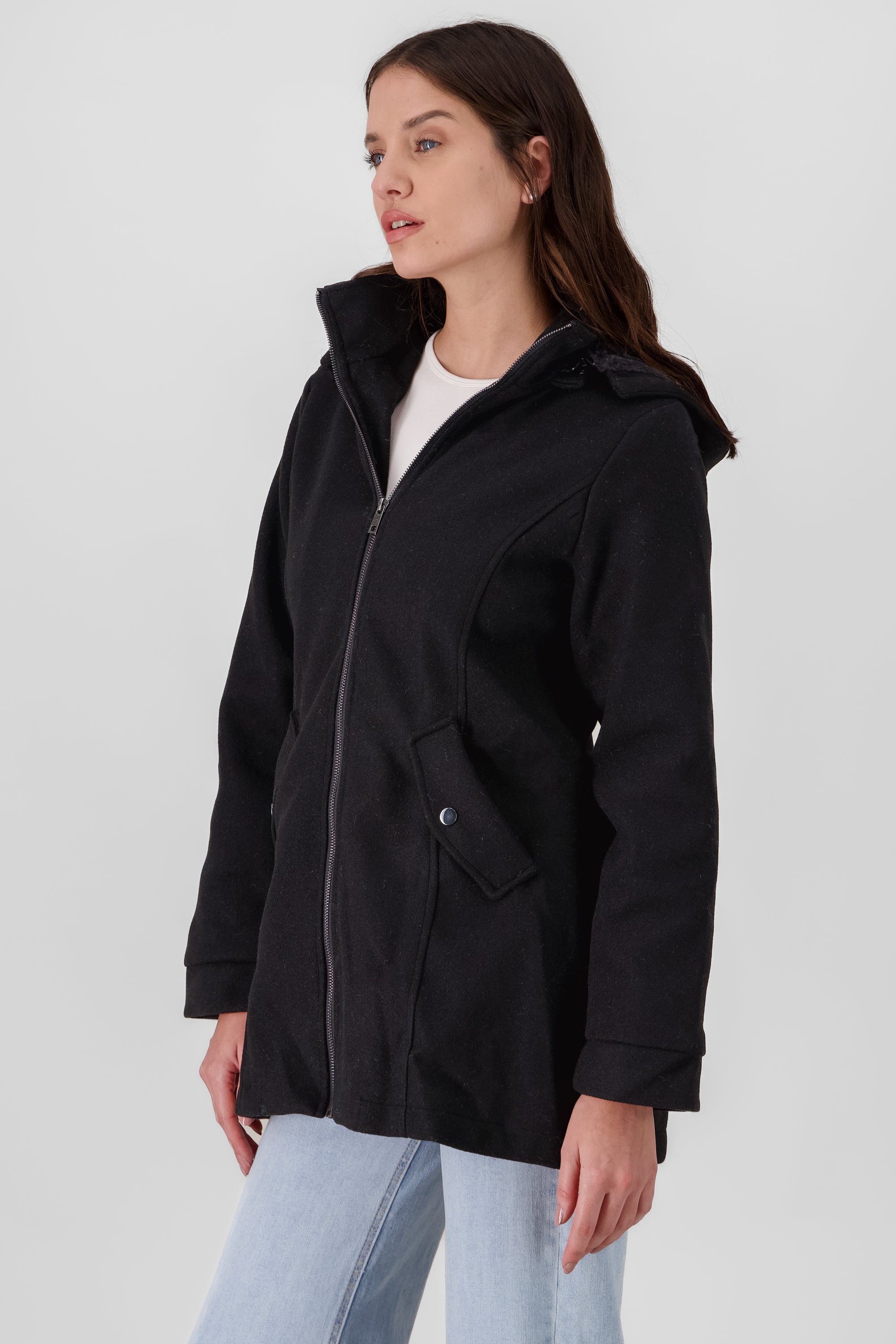 Coat Zipper Detail BLACK