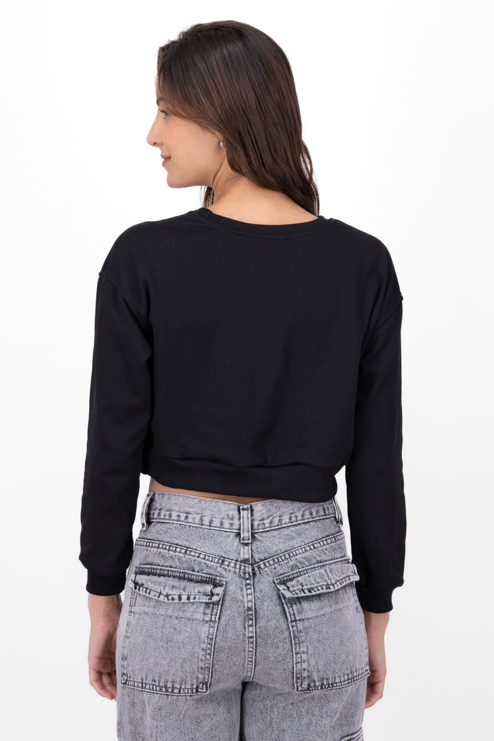 Los Angeles Cropped Sweatshirt BLACK