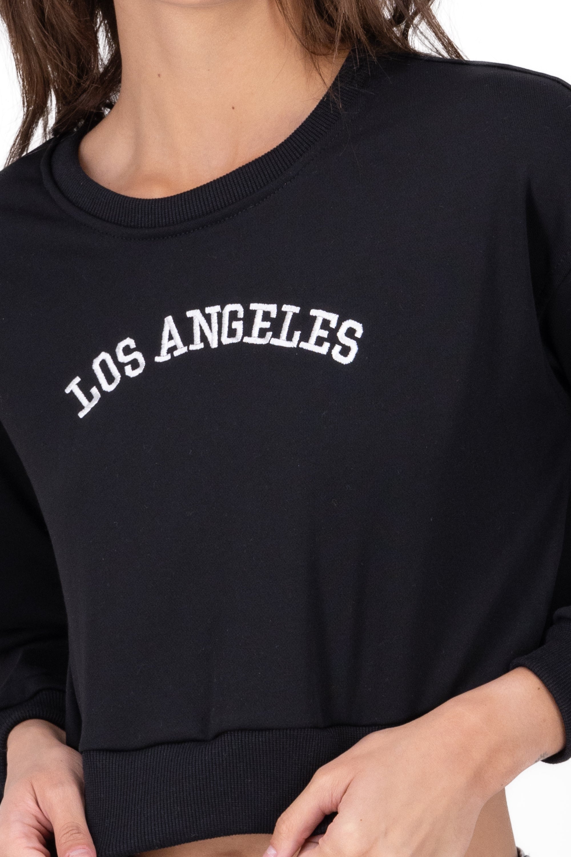 Los Angeles Cropped Sweatshirt BLACK