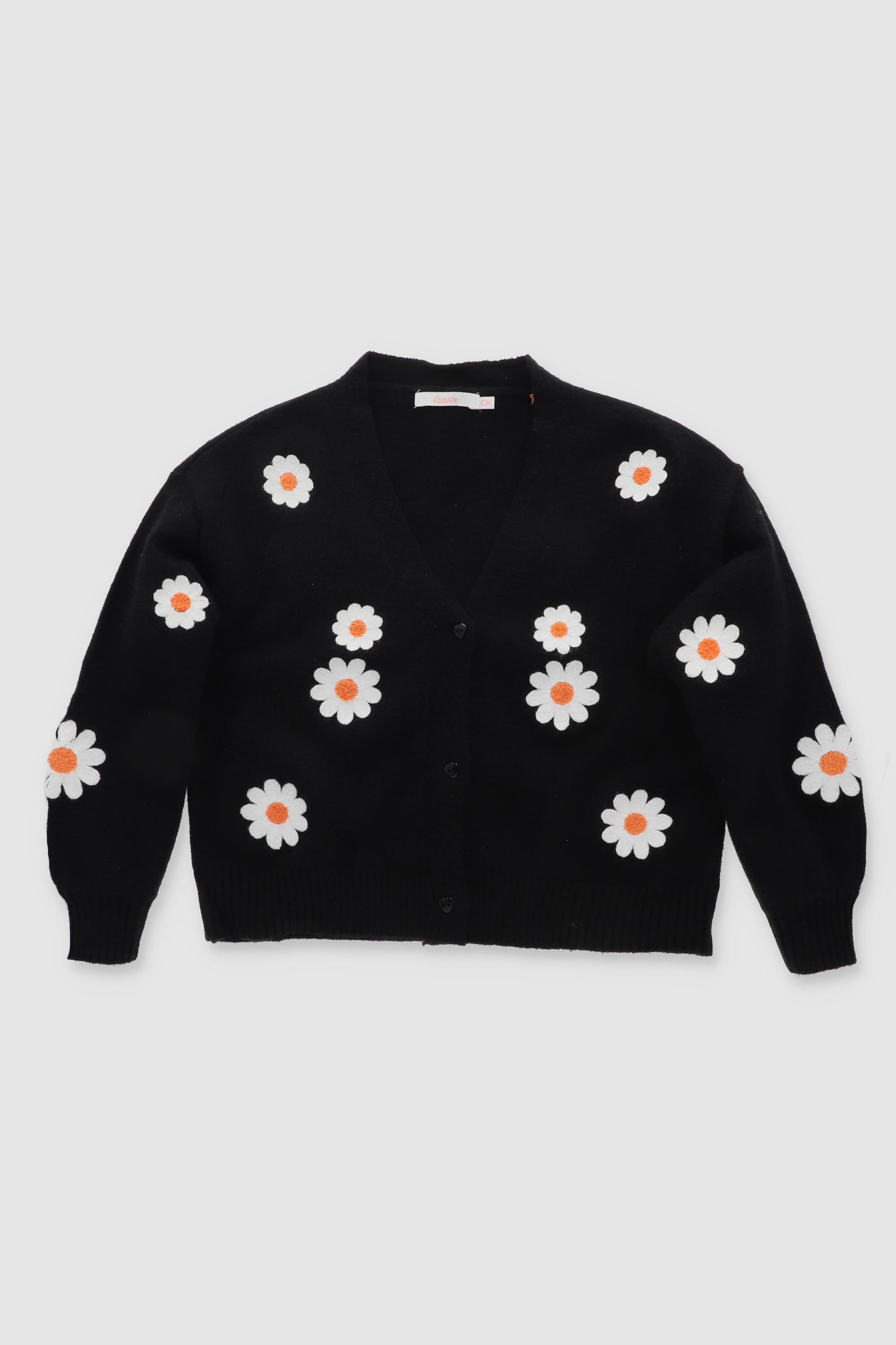 Daisy Knit Cardigan BLACK COMBO