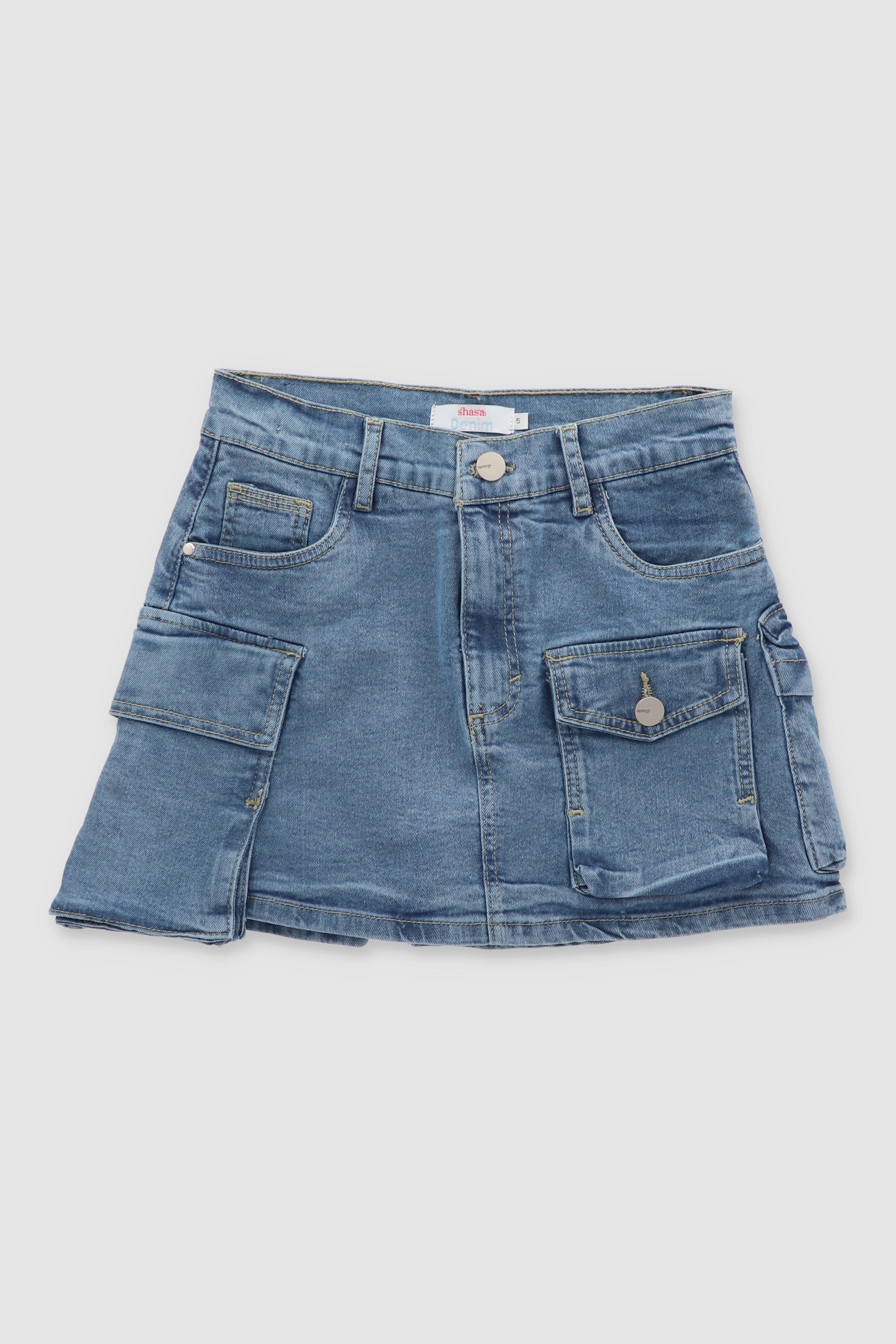 Mini Jean Denim Skort MEDIUM STONE