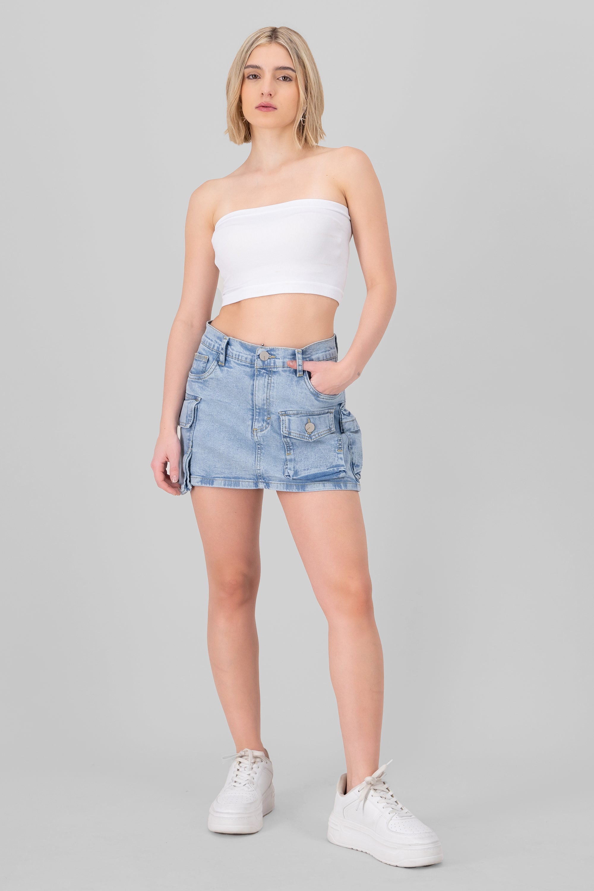 Mini Jean Denim Skort LIGHT ACID WASH