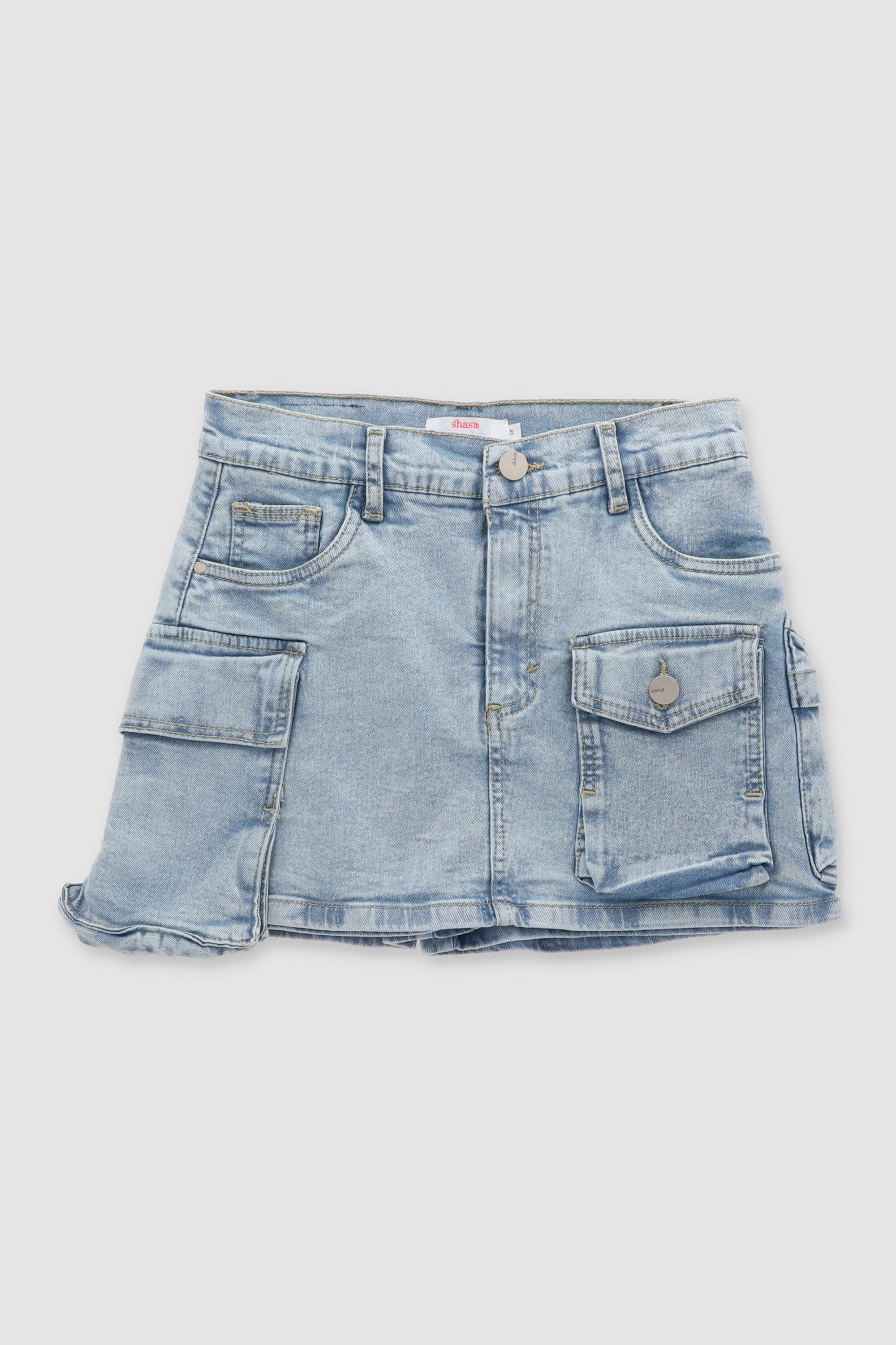 Mini Jean Denim Skort LIGHT ACID WASH