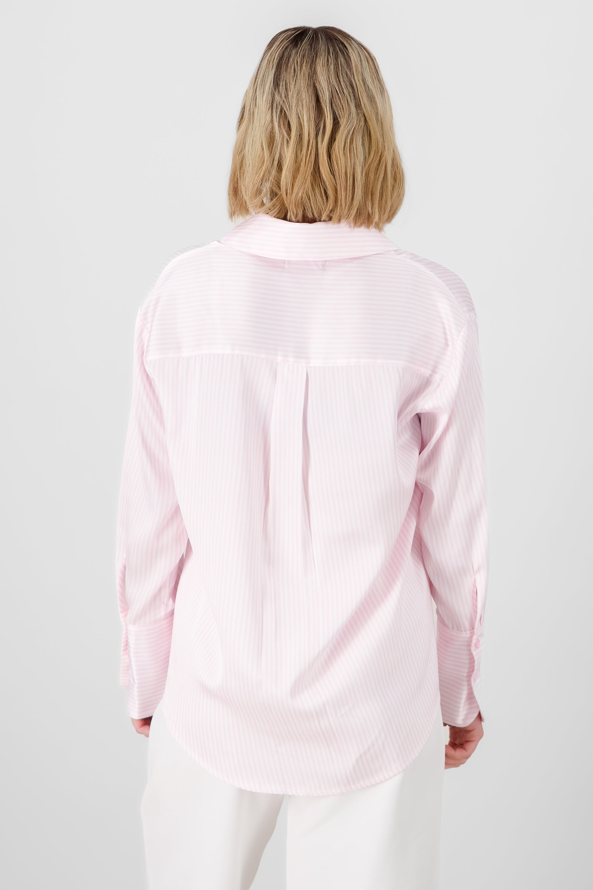 Classic Stripped Button Down Top PASTEL PINK