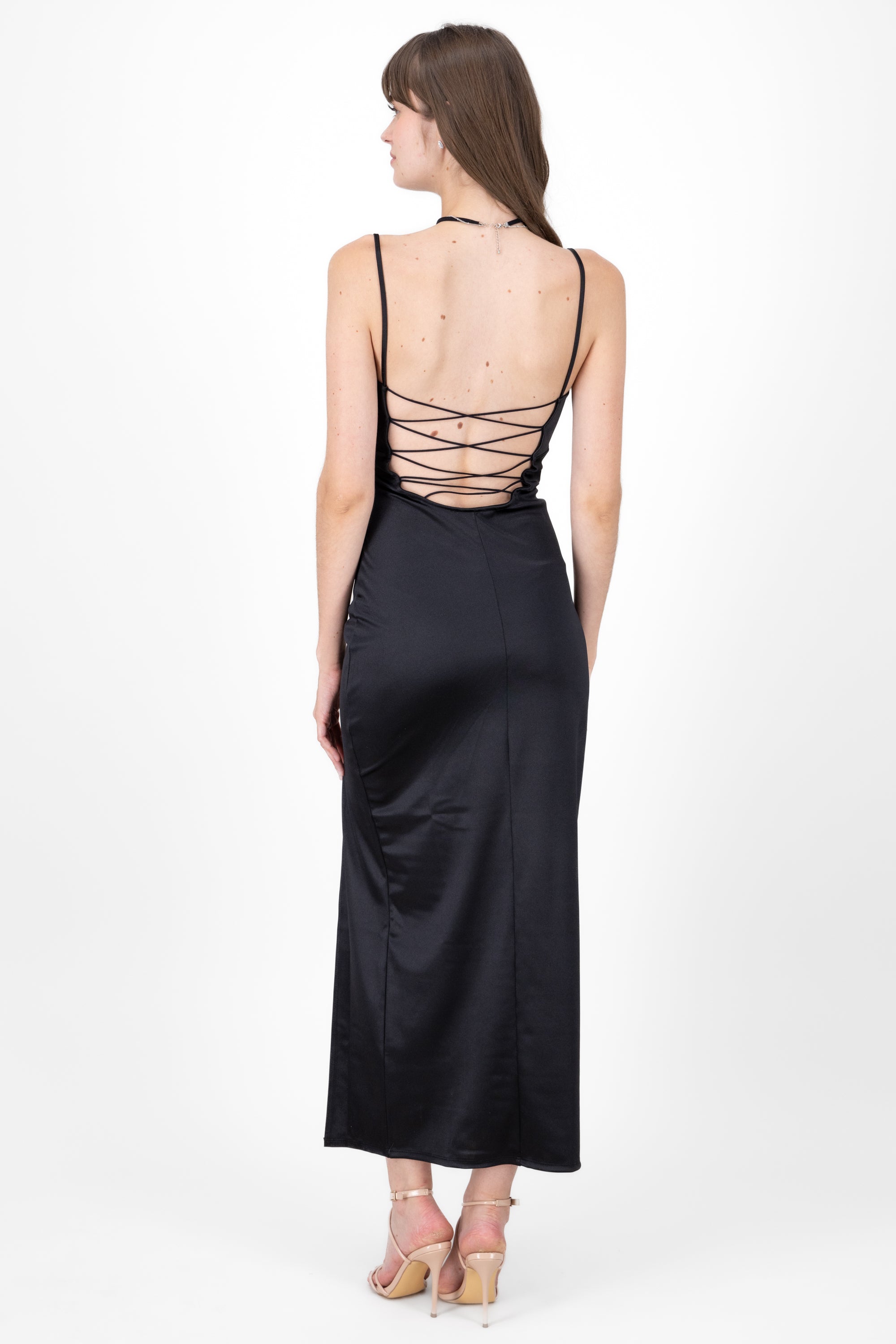 Drapped Maxi Night Dress BLACK