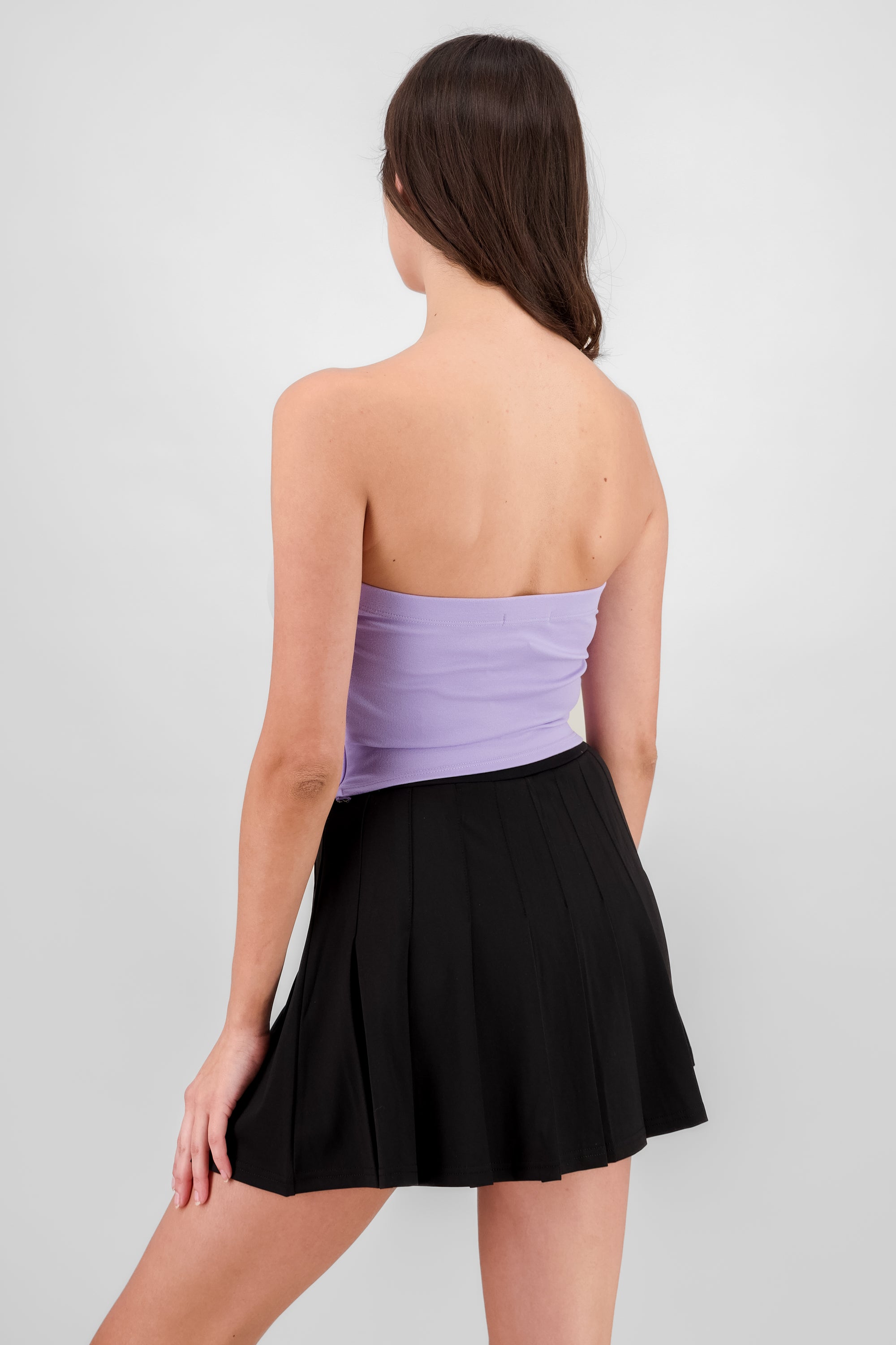 Strapless Bow Corset Top PASTEL PURPLE