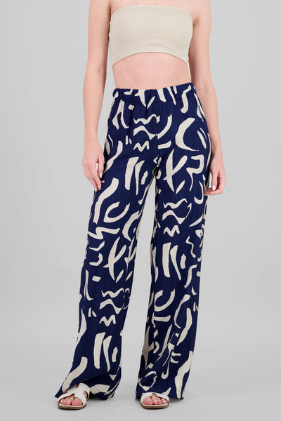 Two  Toned Printed Wide Leg Pant SAGE