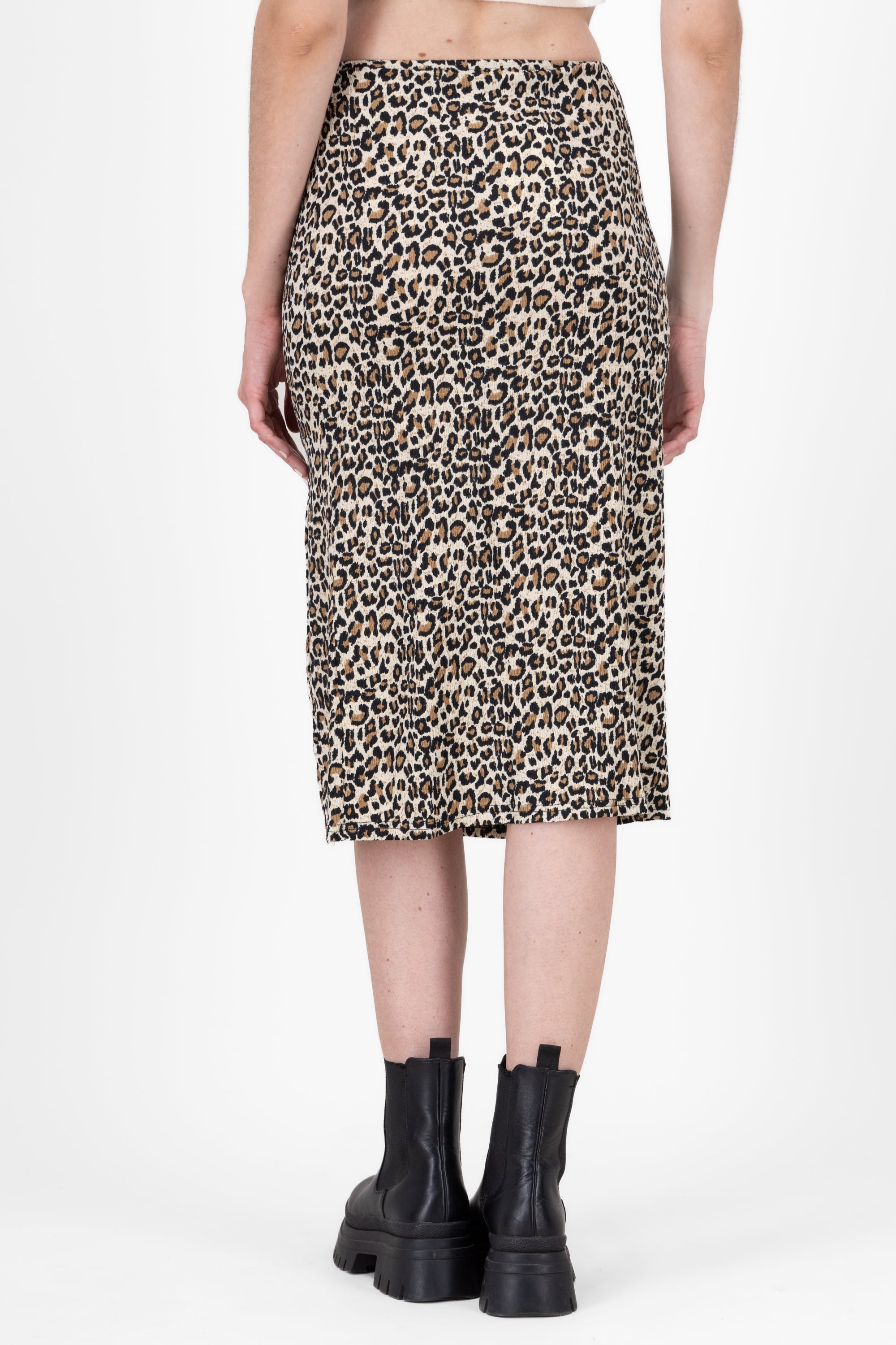 Animal Print Classic Midi Skirt BROWN COMBO