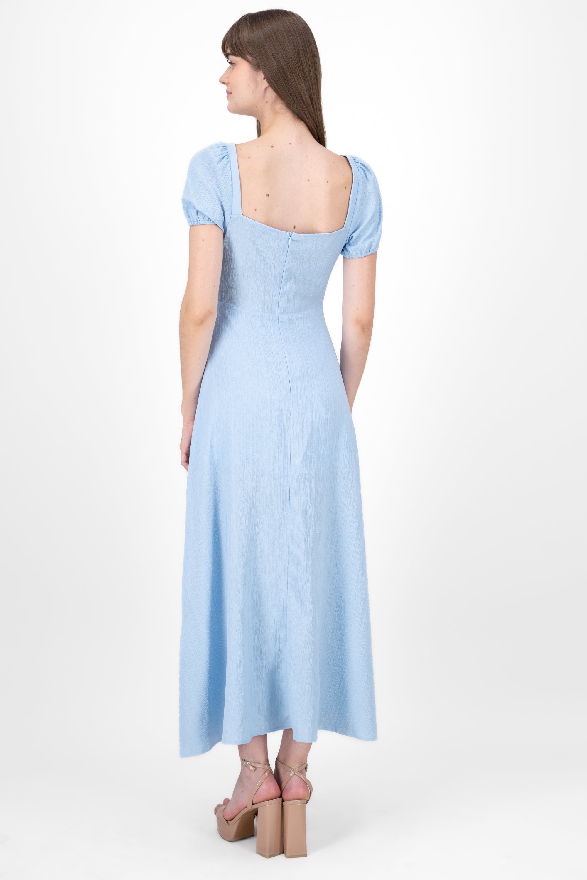 Puff Sleeve Summer Maxi Dress BLUE