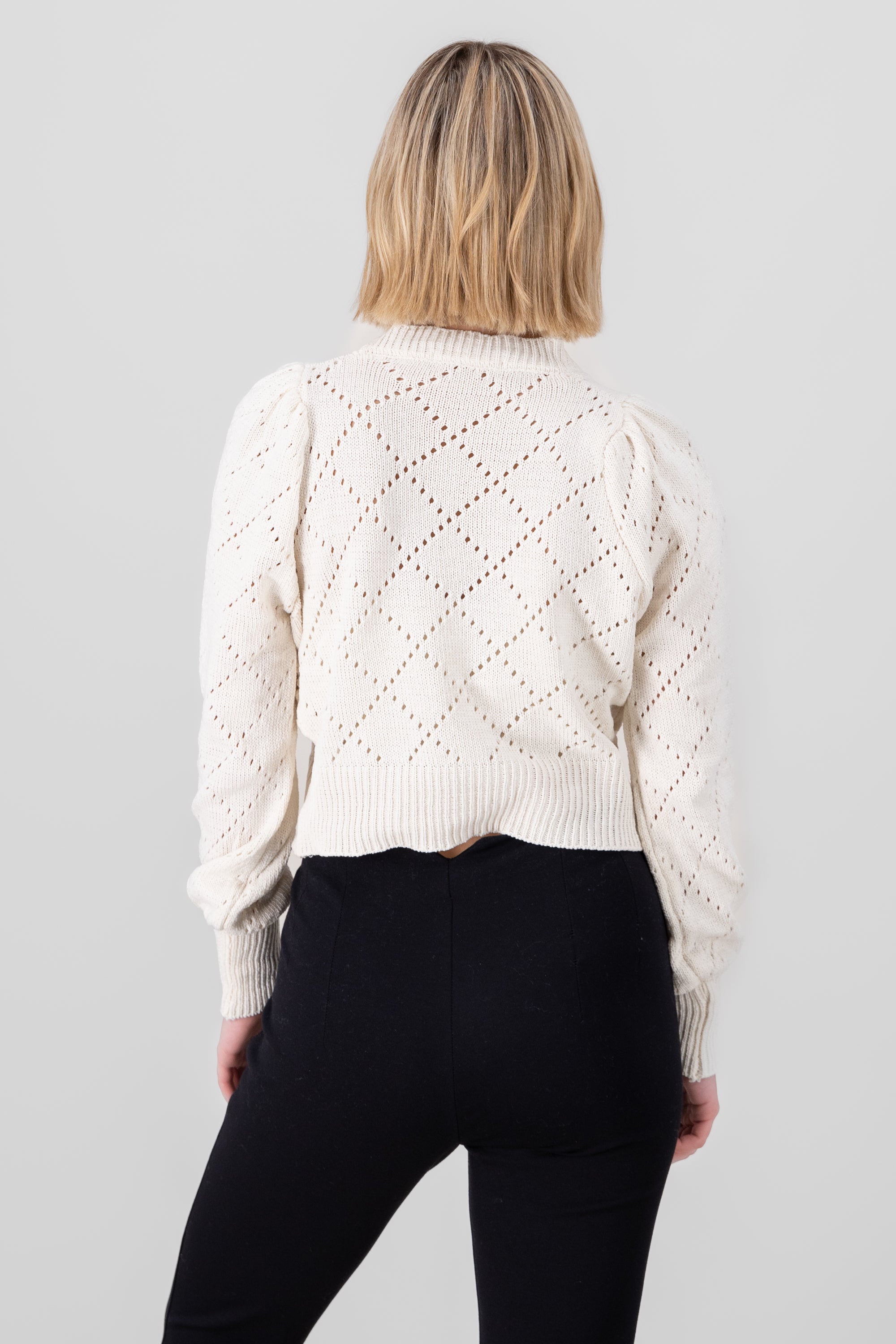 Knit Textured Cardigan CREAM