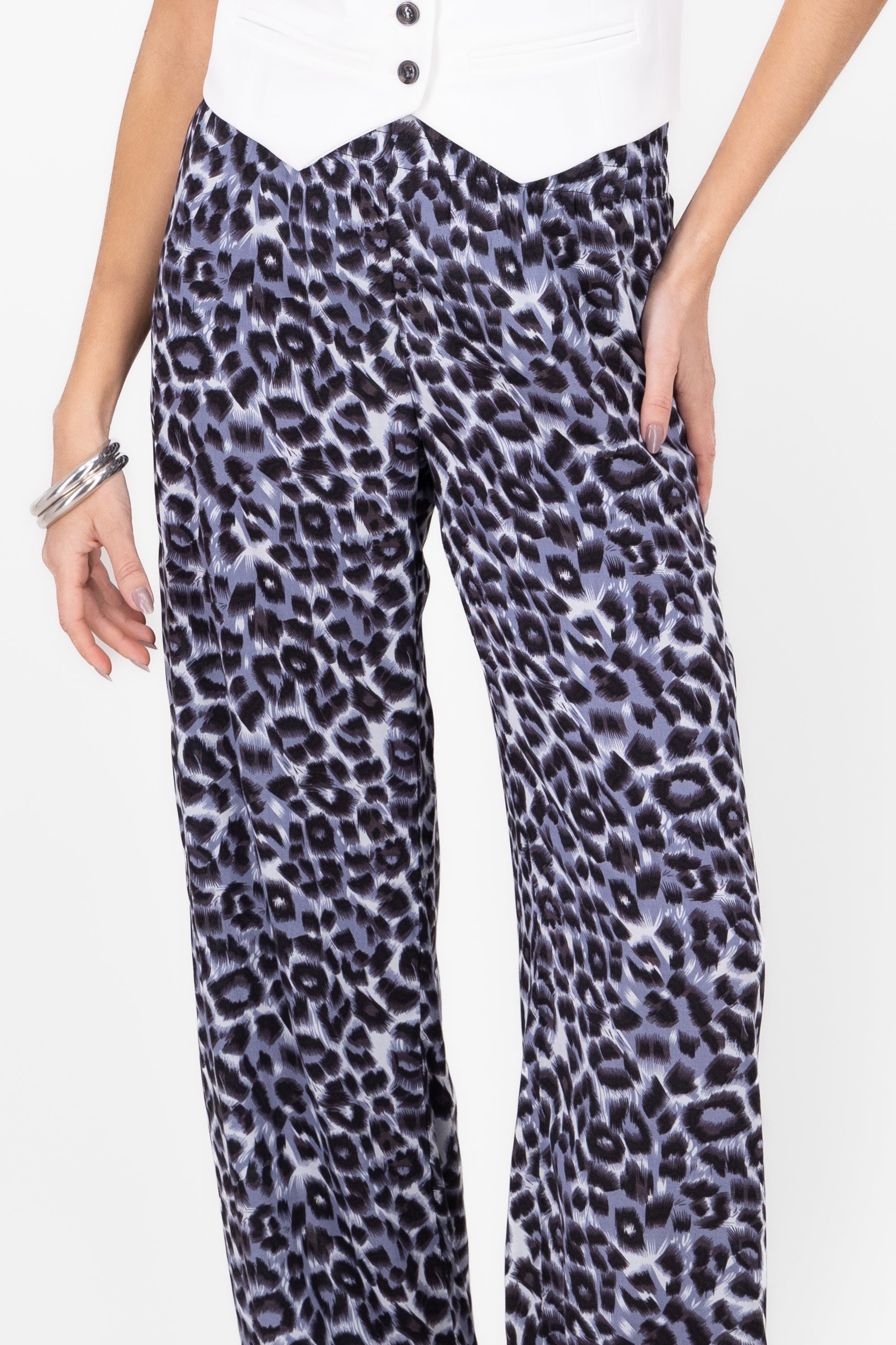 Fierce Animal Print Pants BLUE COMBO