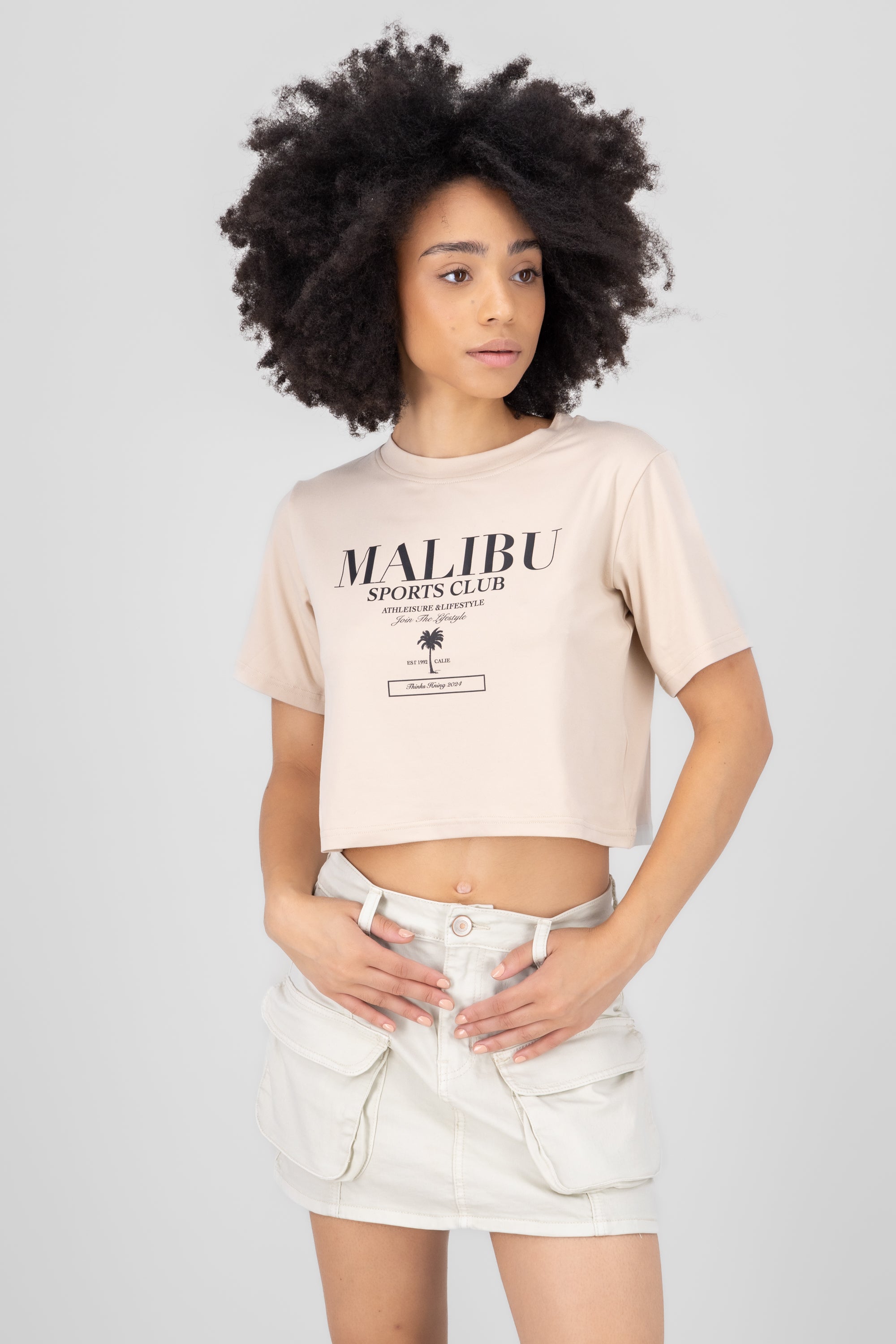 Malibu Sports Club Graphic Tee BEIGE