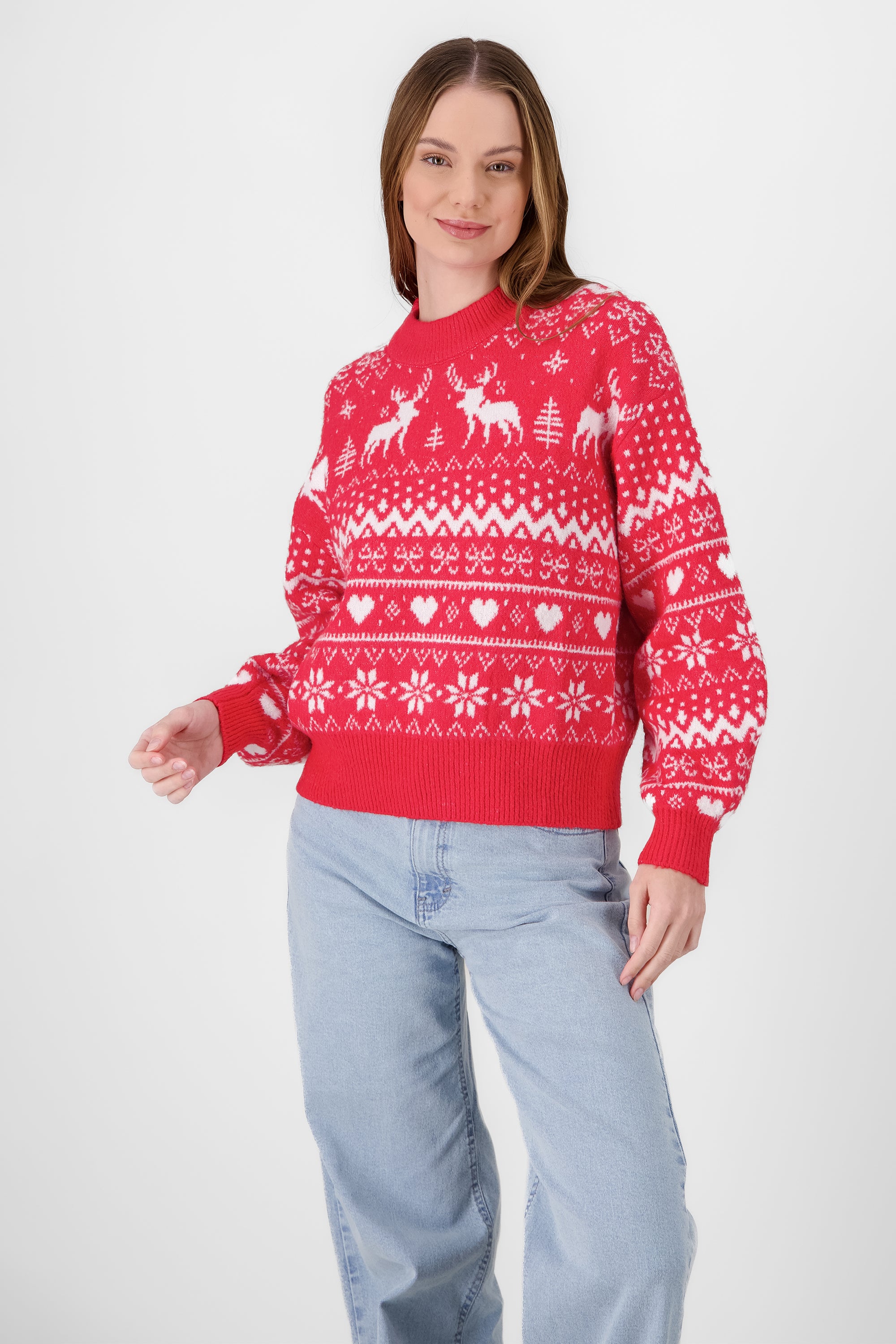 Reindeer Heart Sweater RED COMBO