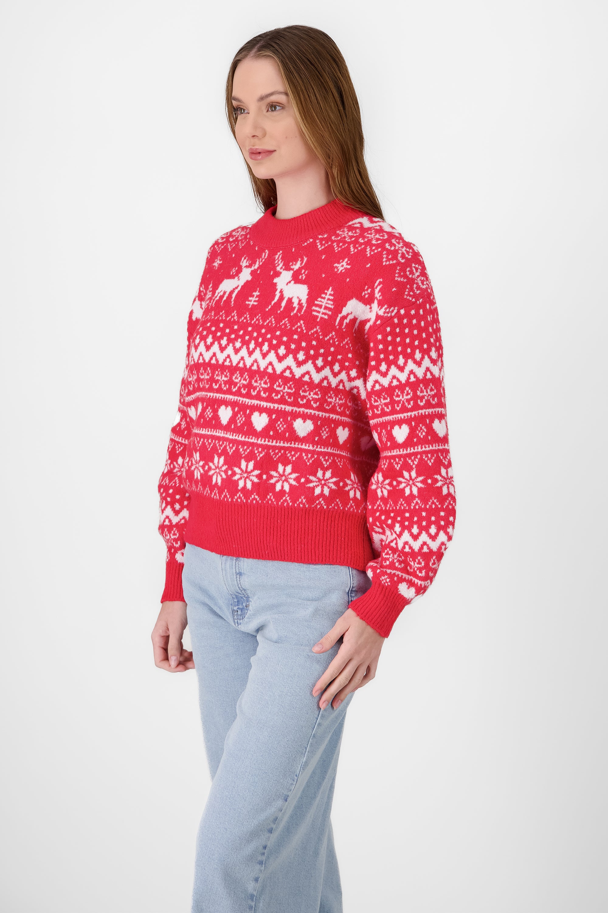 Reindeer Heart Sweater RED COMBO