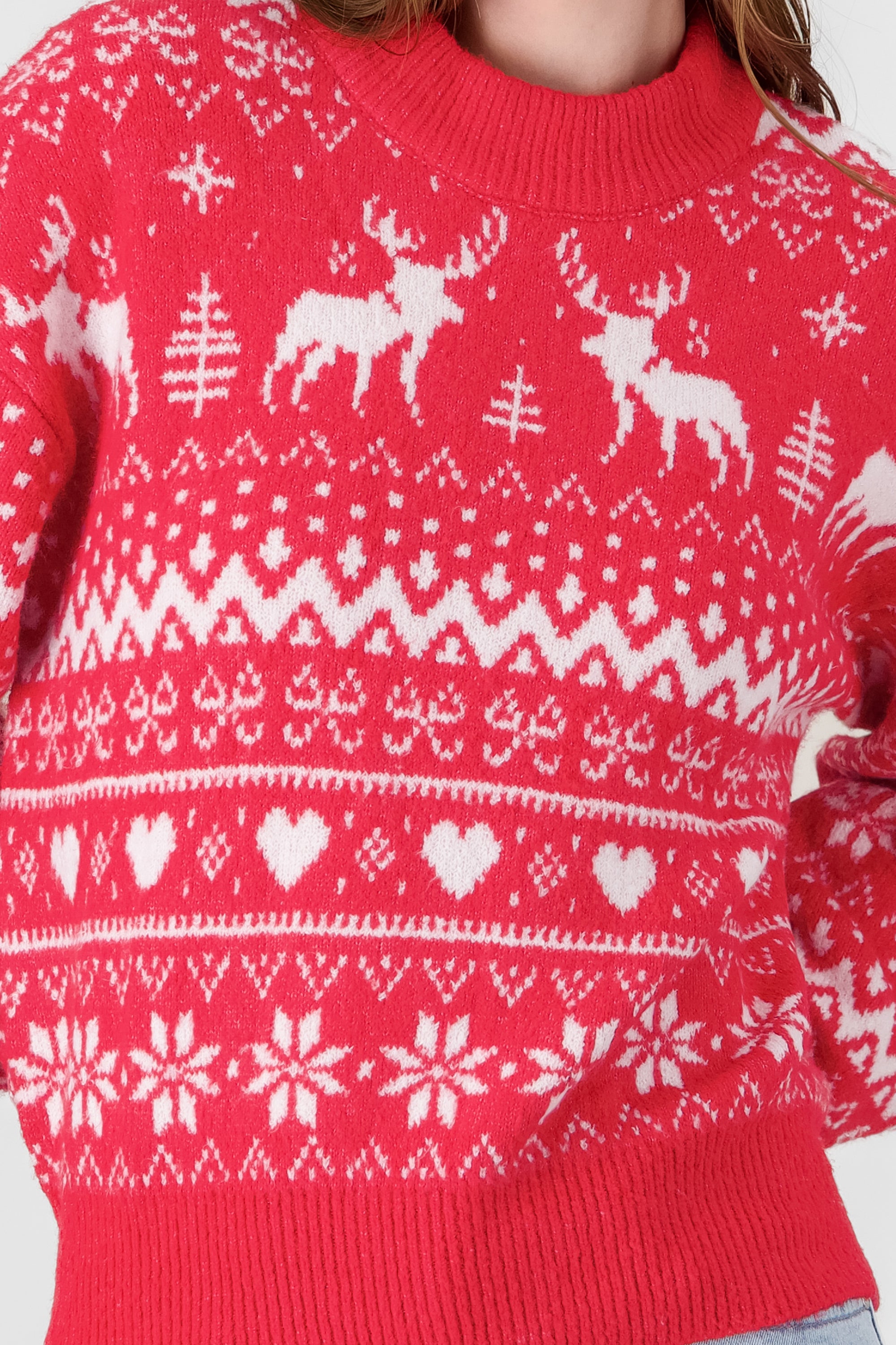 Reindeer Heart Sweater RED COMBO