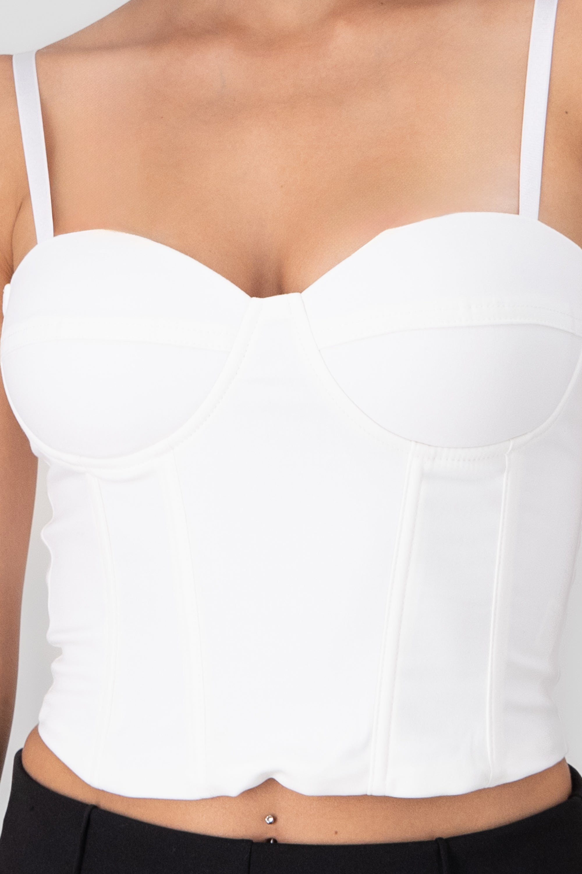 Corset with Back Bow Detail WHITE