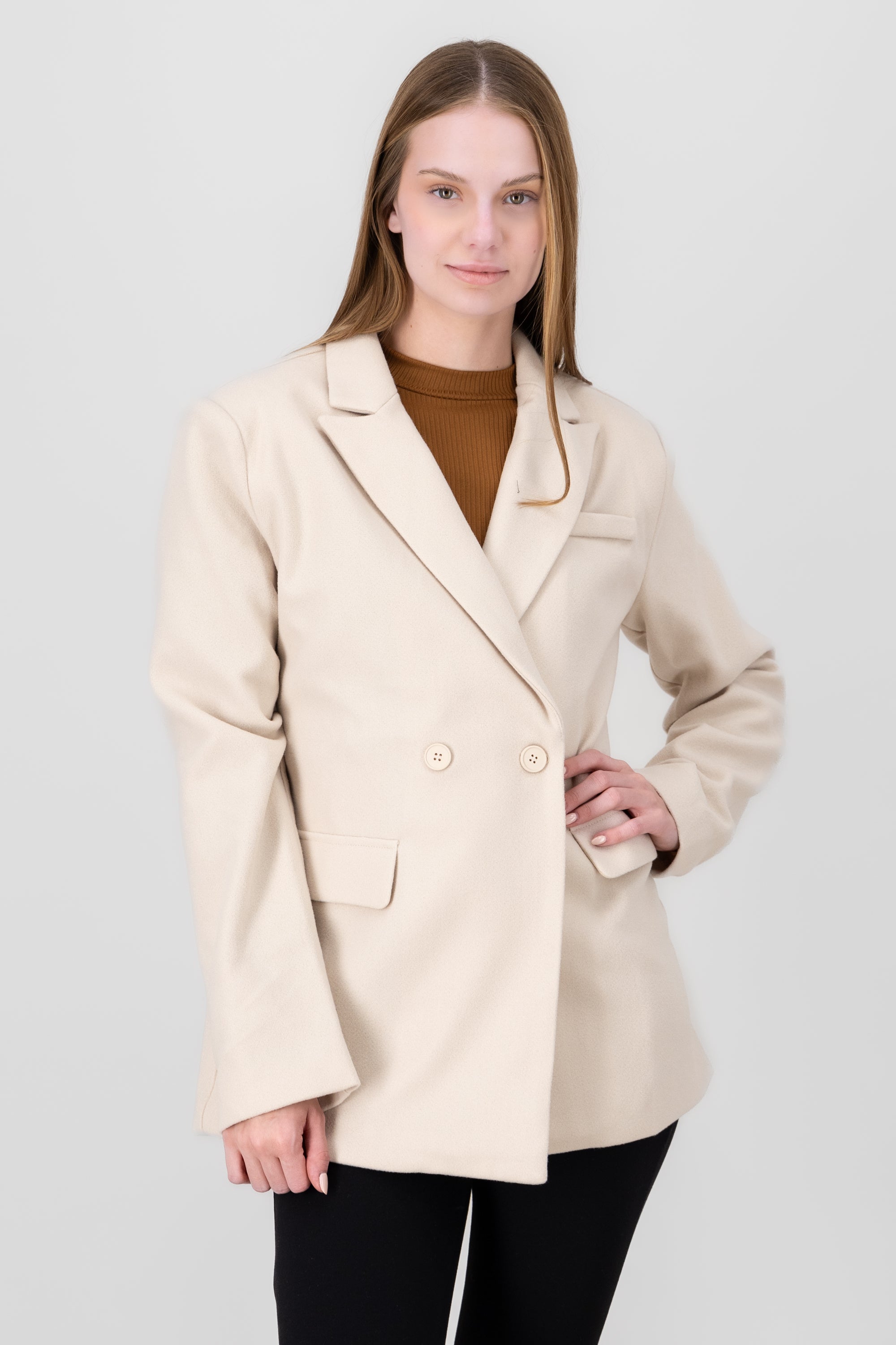 Short Solid Coat BEIGE