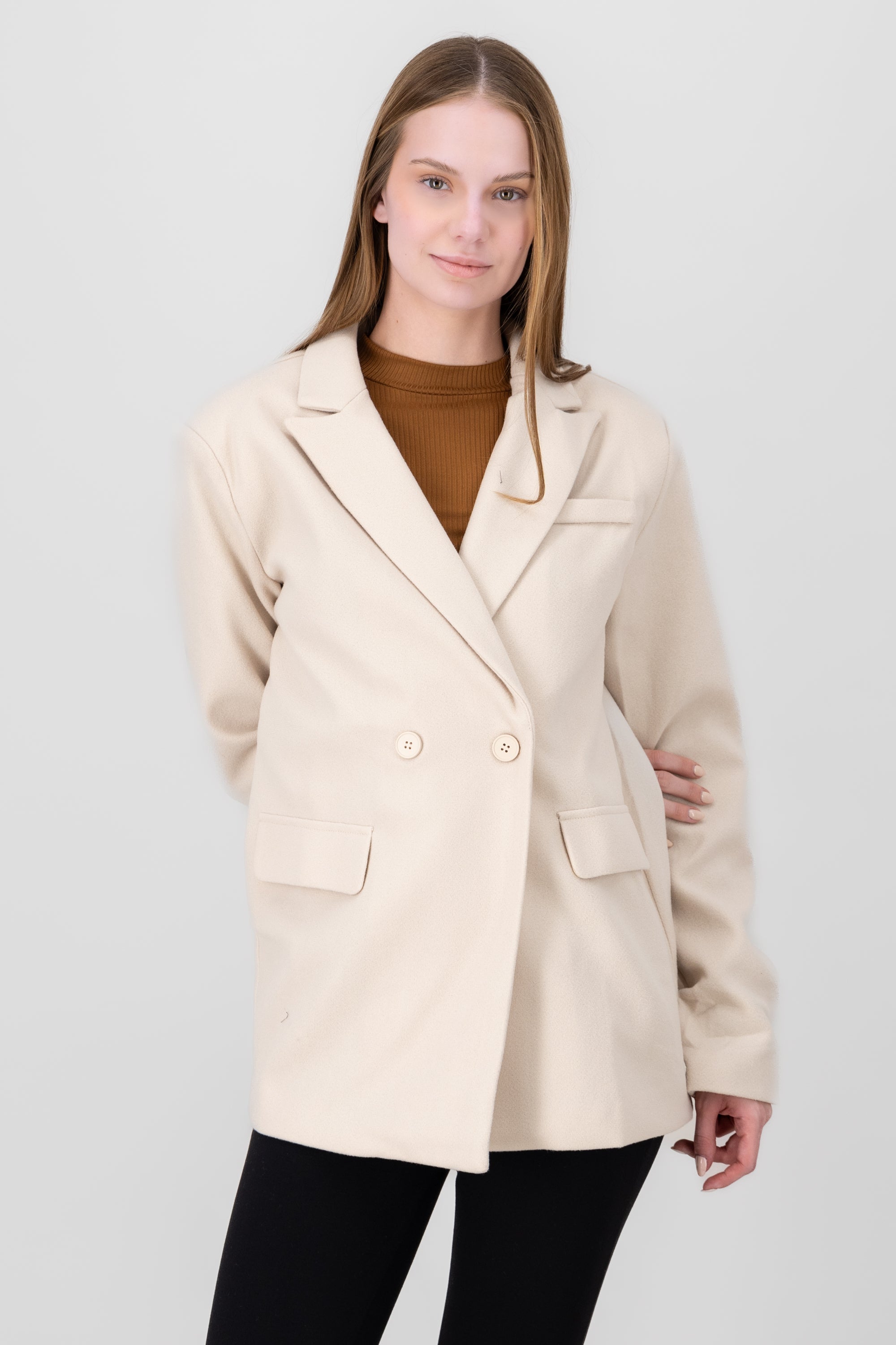 Short Solid Coat BEIGE