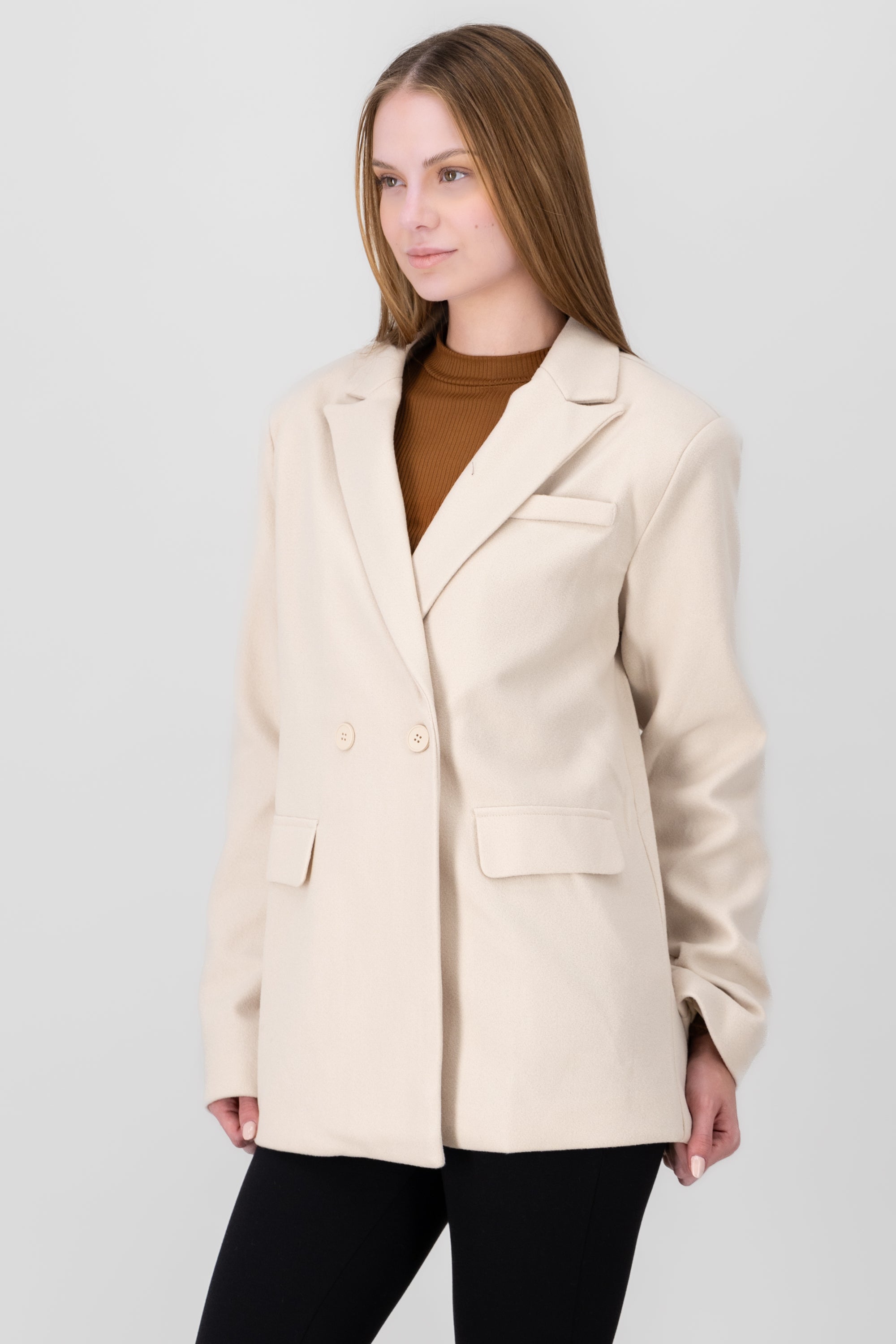 Short Solid Coat BEIGE