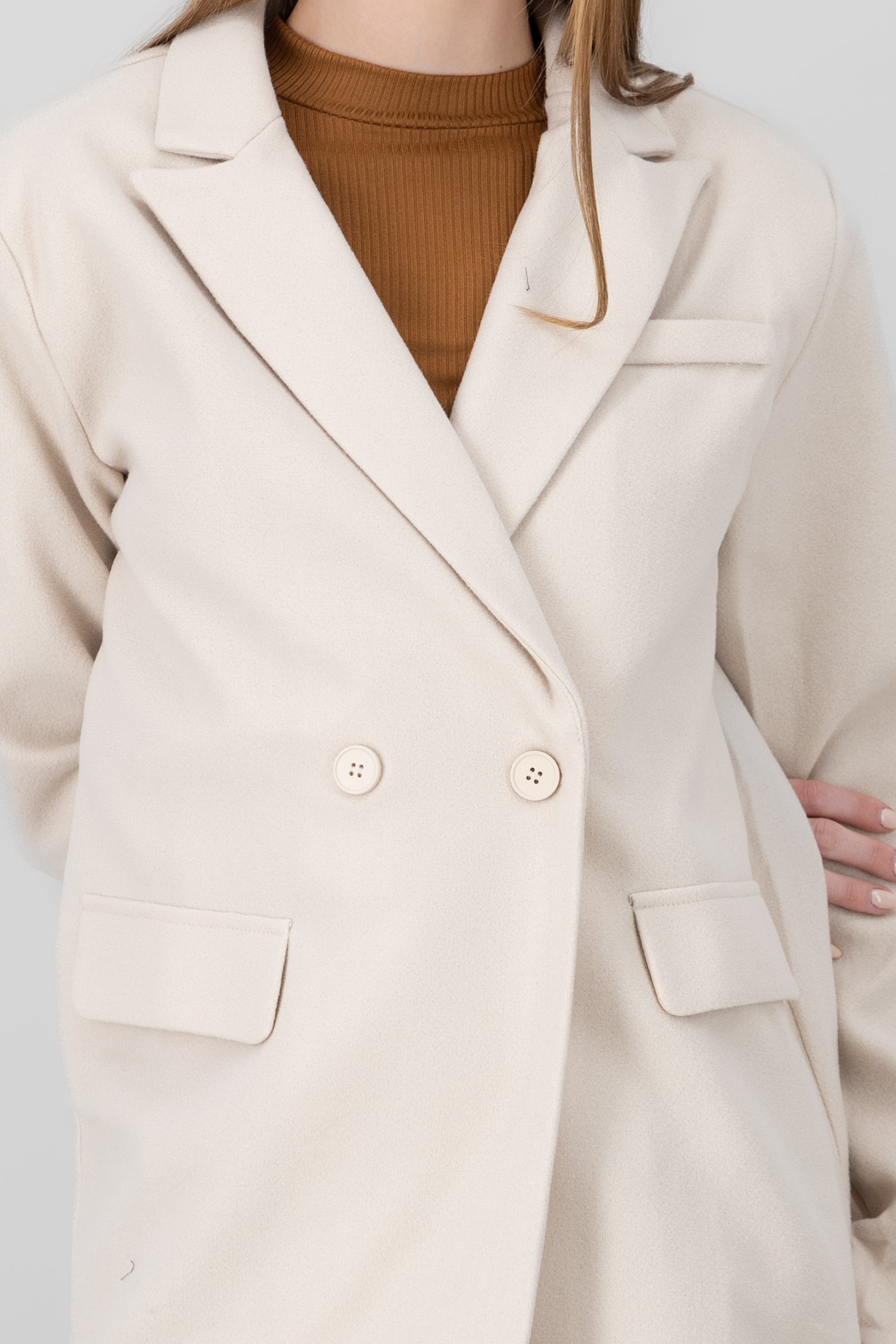 Short Solid Coat BEIGE