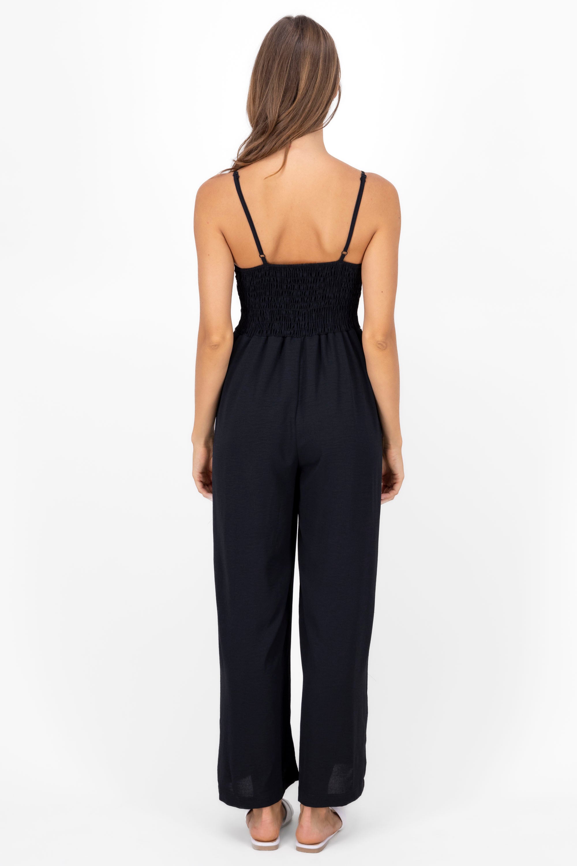 Twist Front Jump Suit BLACK