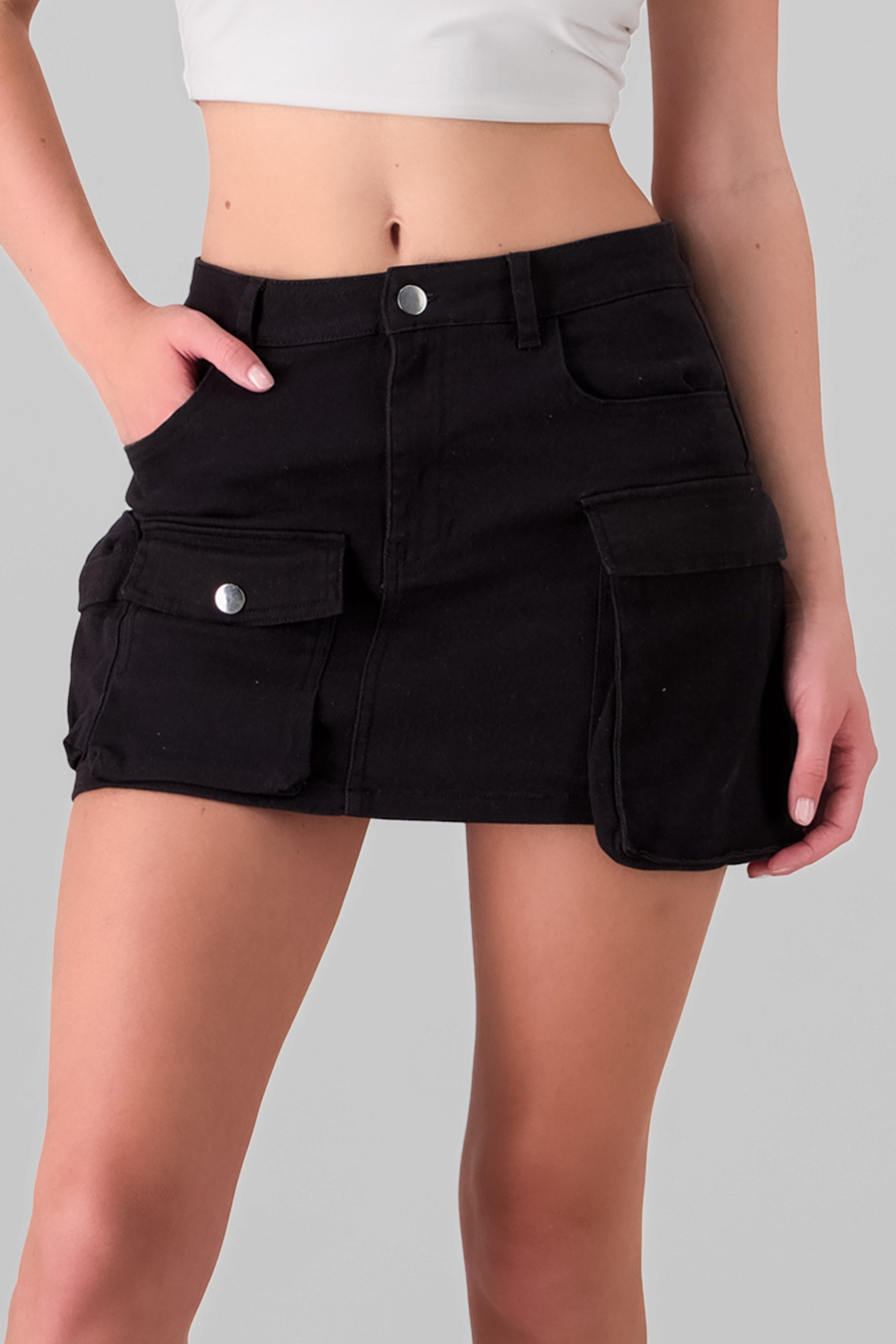 Cargo Mini Skirt BLACK