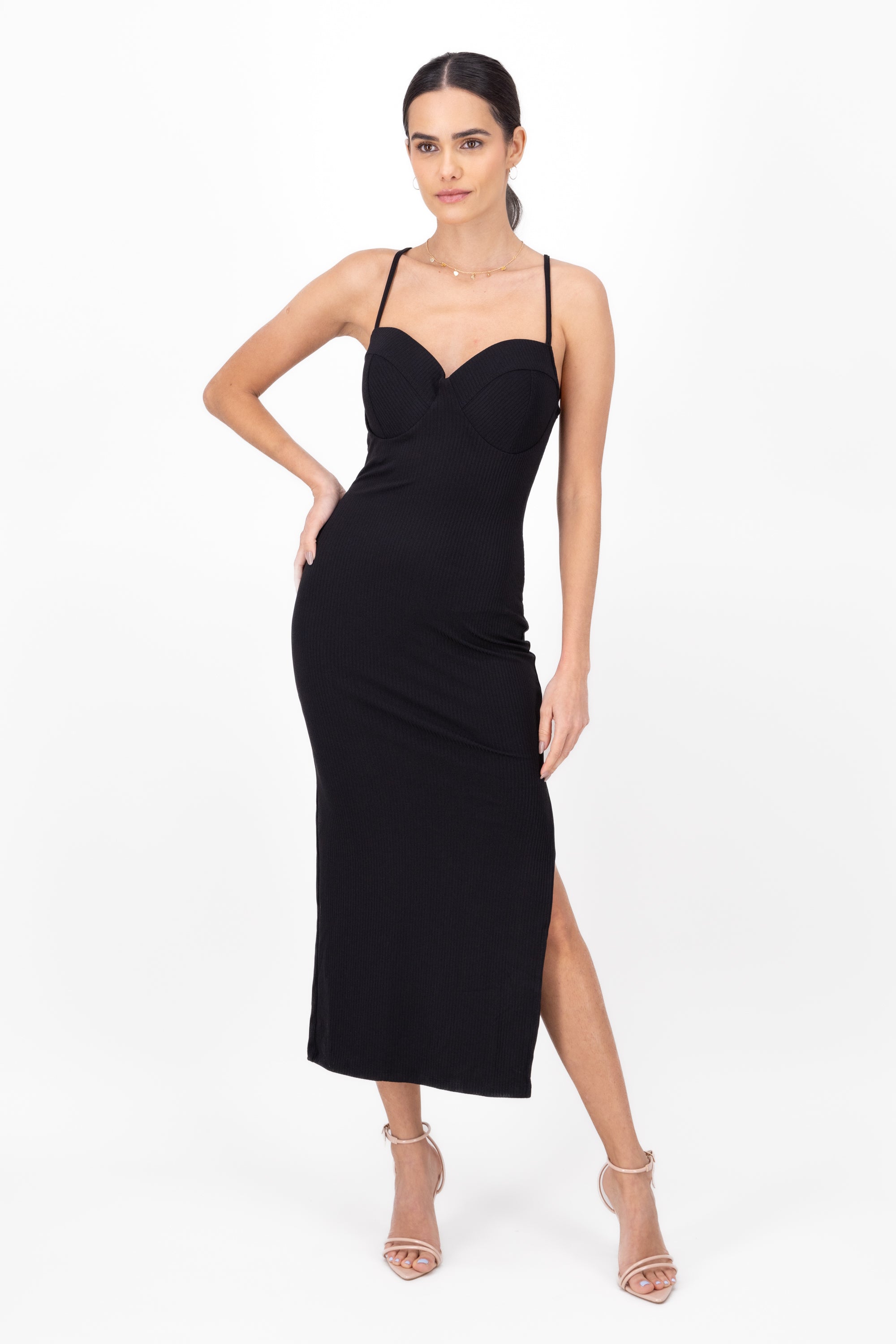 Xena Maxi Strap Day Dress BLACK