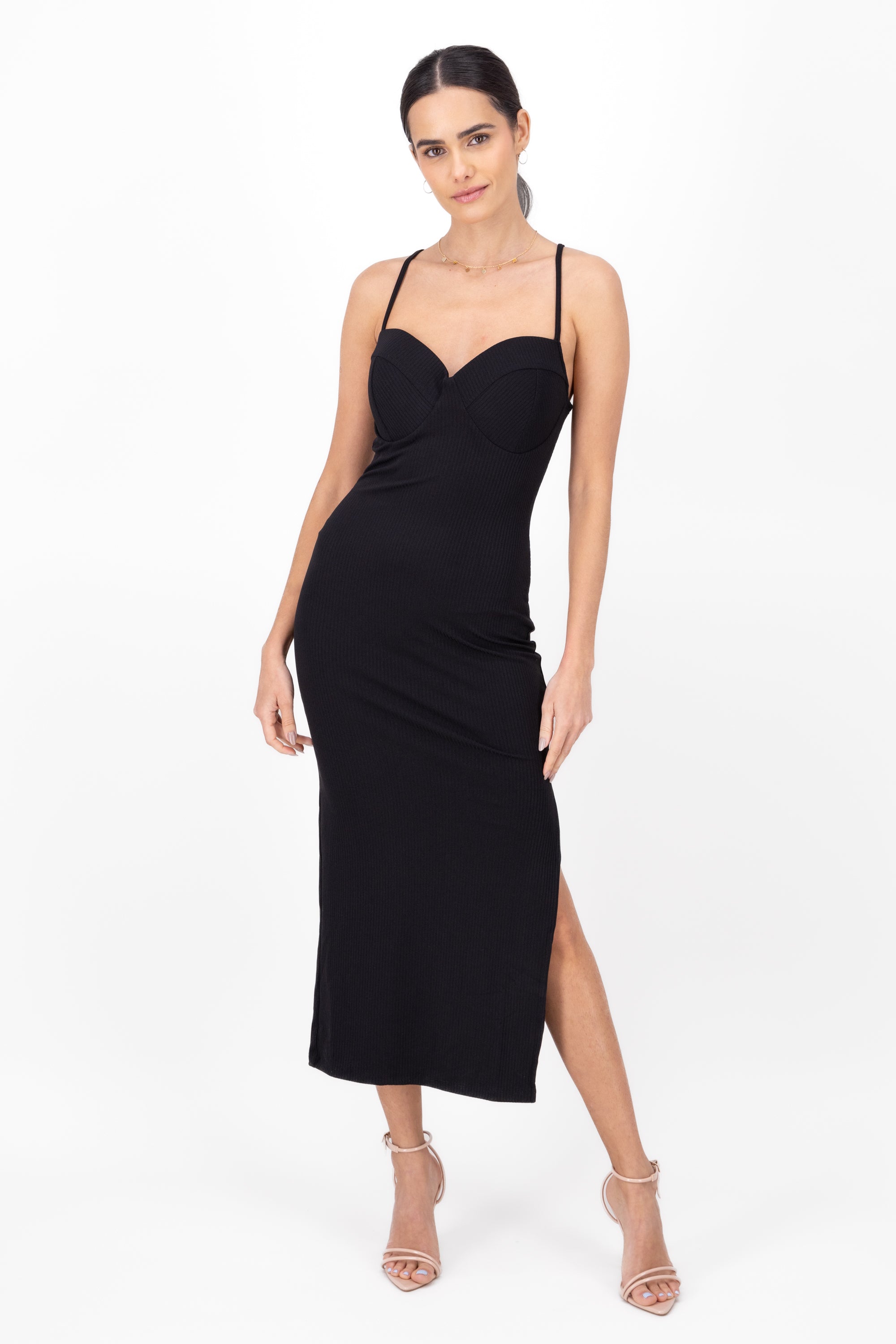 Xena Maxi Strap Day Dress BLACK