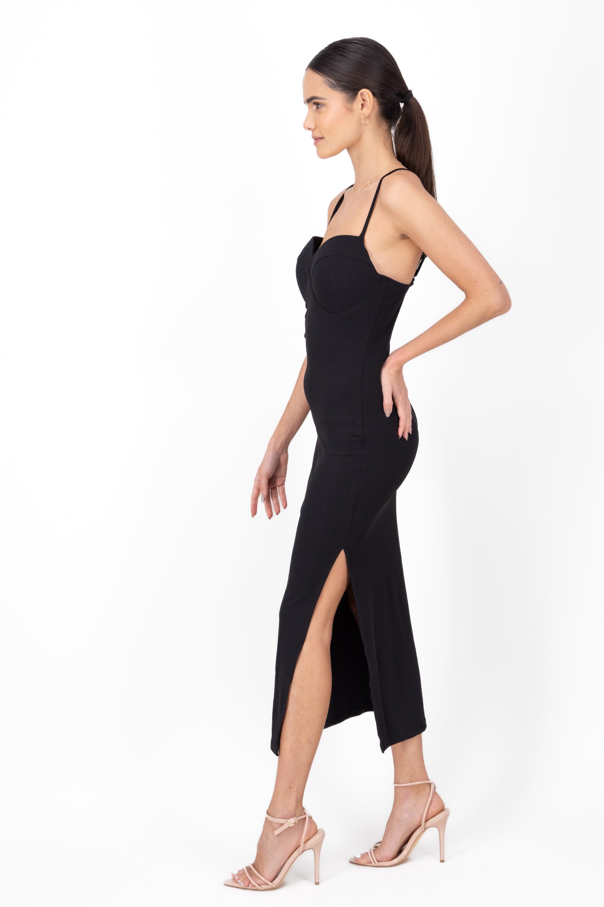 Xena Maxi Strap Day Dress BLACK