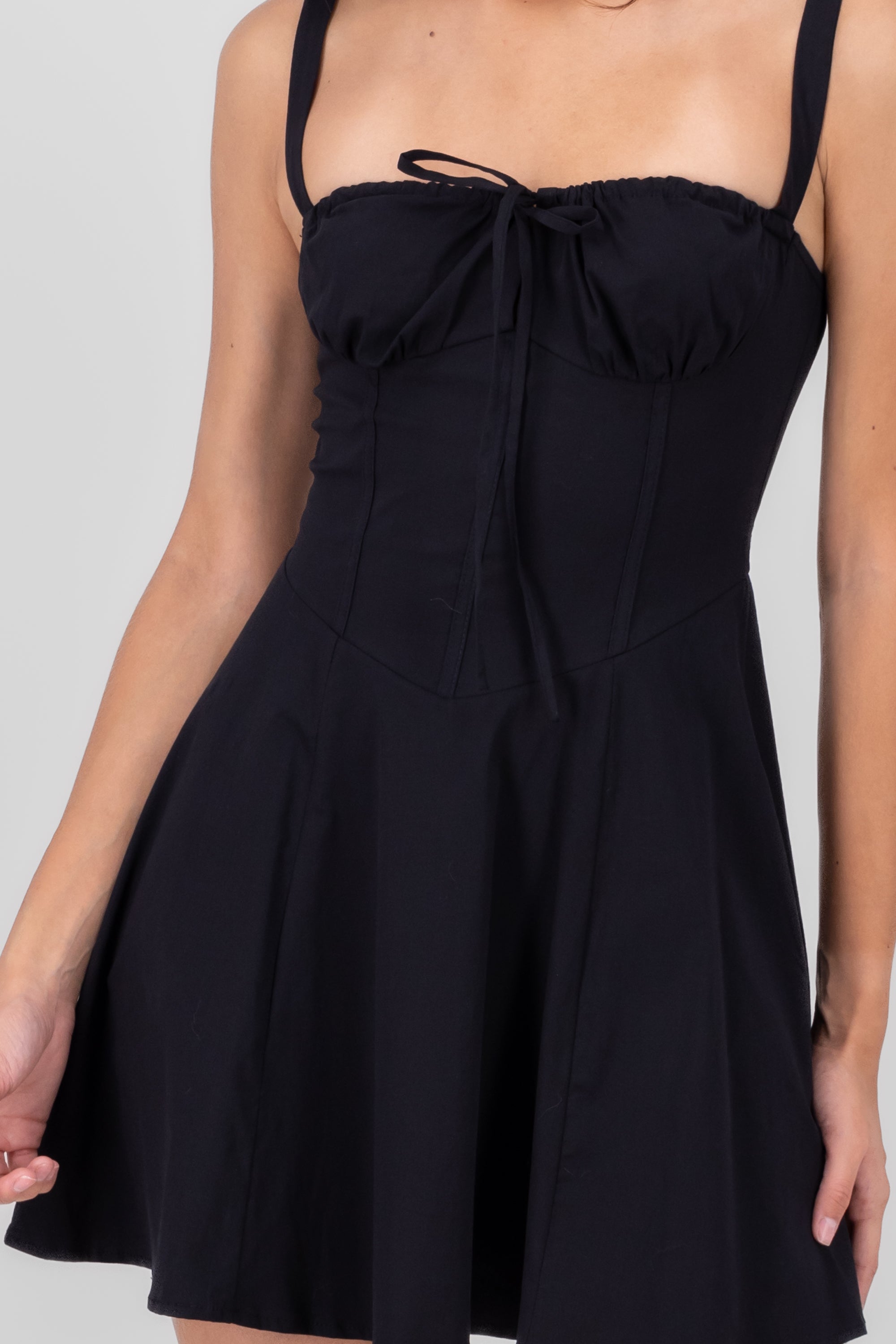 Tie Front Cami Dress BLACK