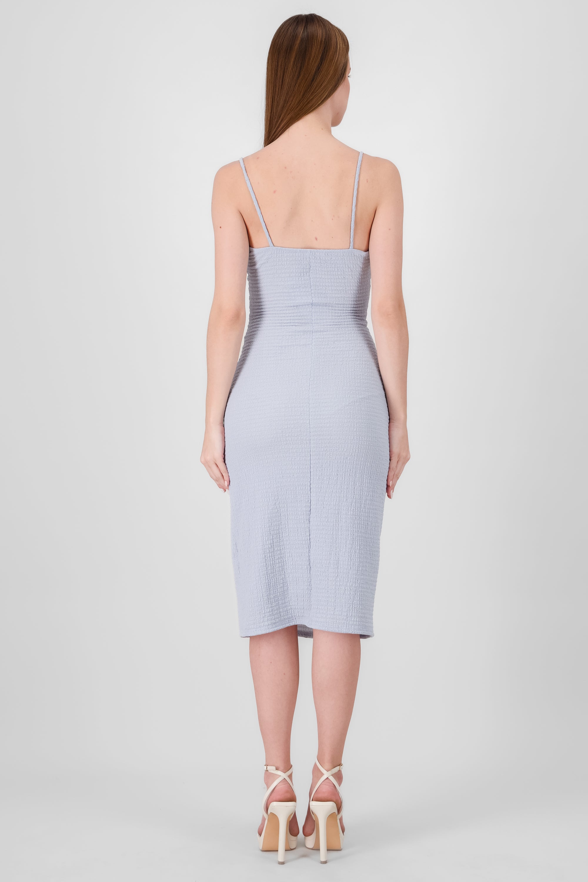 Midi Body Con Bustier Dress PASTEL BLUE