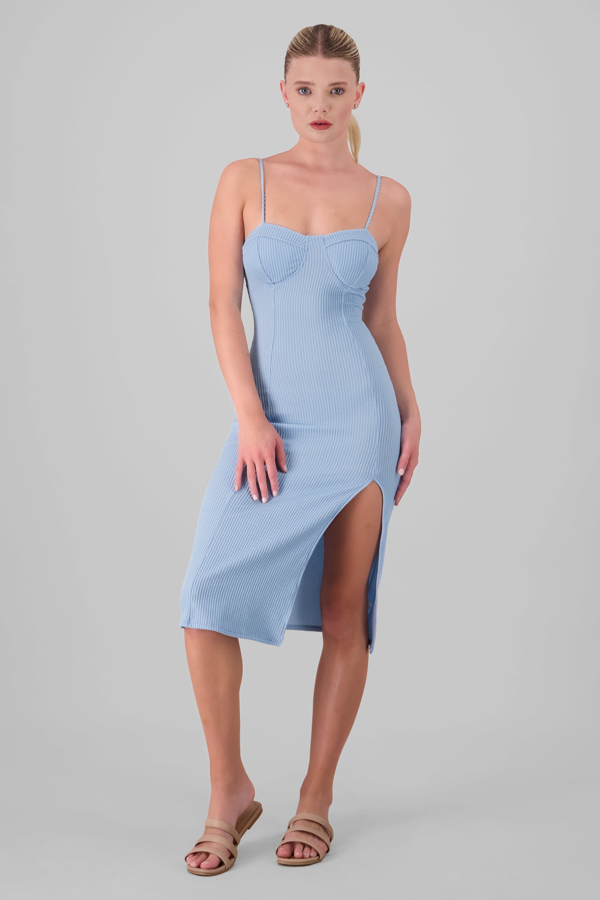 Rib Bustier Maxi Dress SKY BLUE