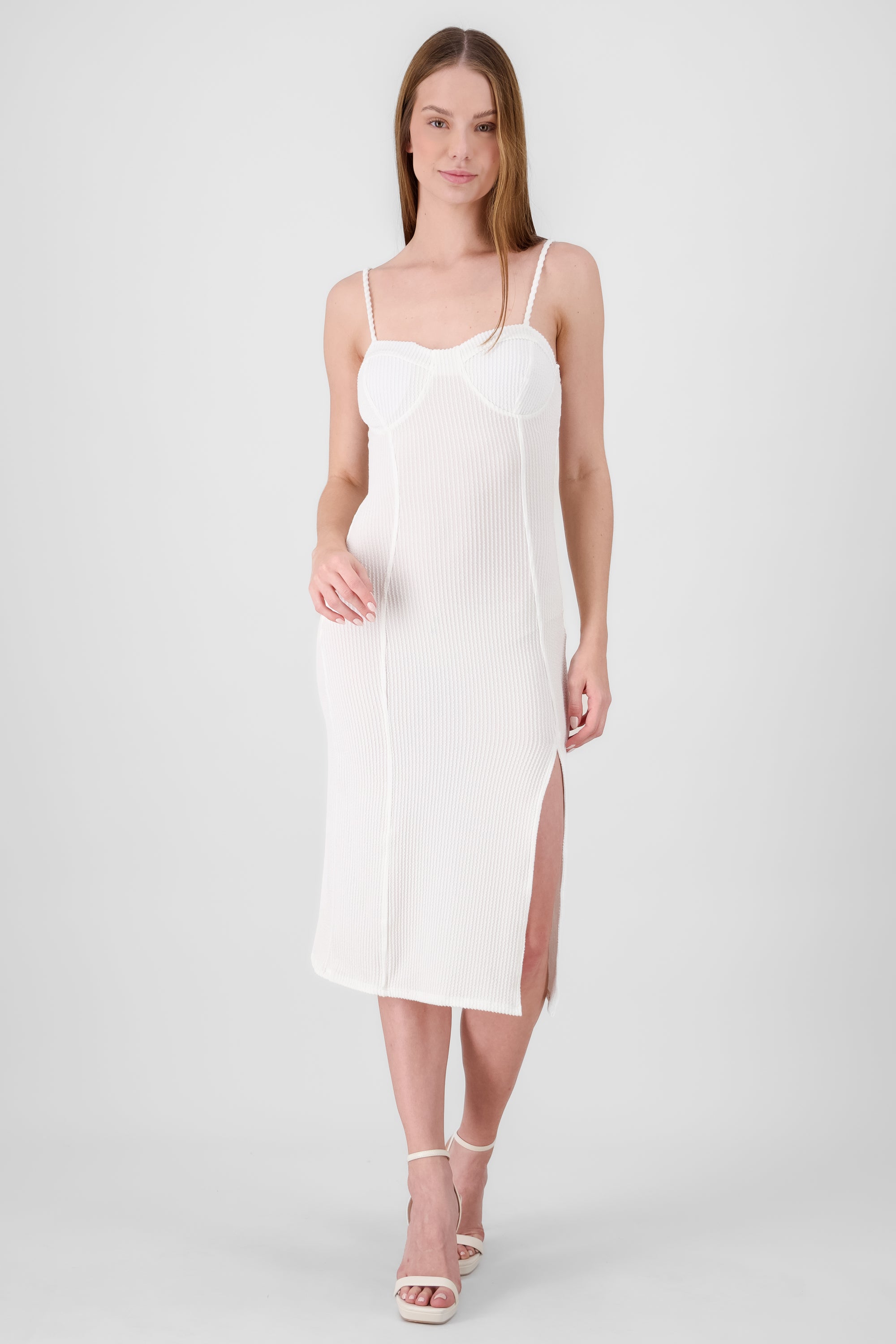 Rib Bustier Maxi Dress WHITE