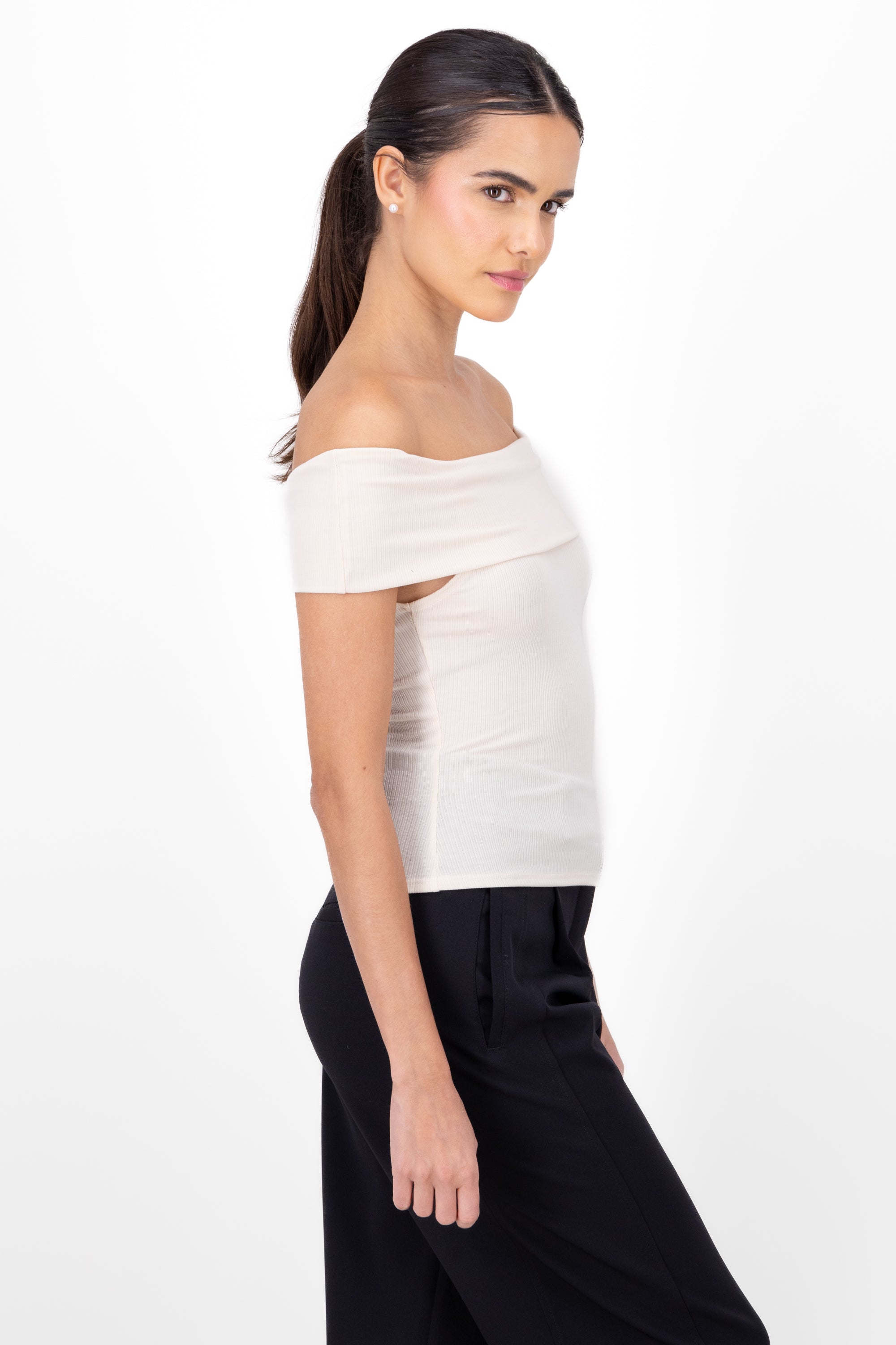 Sleeveless Off The Shoulder Top IVORY