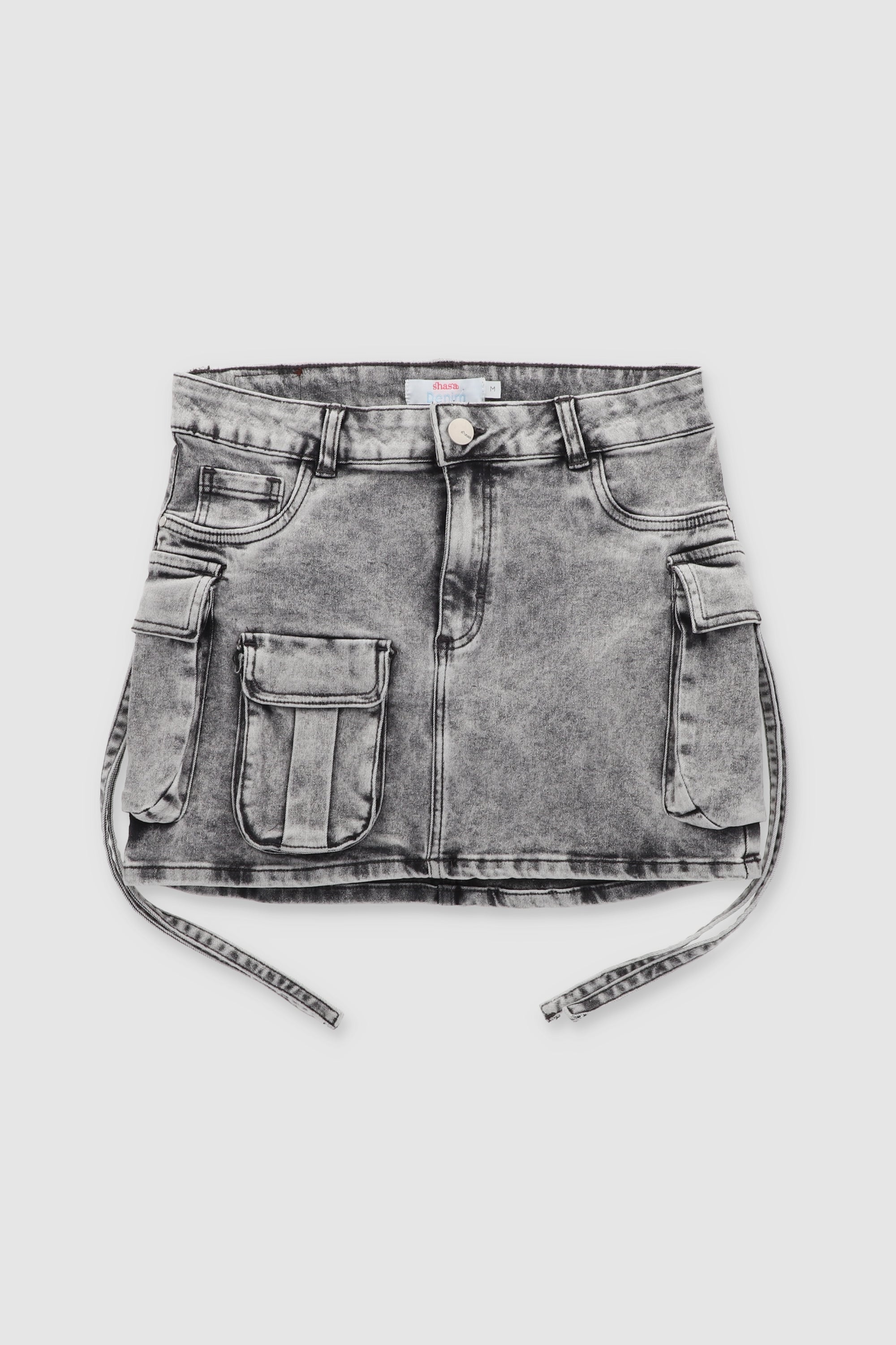 The Cargo Mini Skirt With Pockets LIGHT GRAY