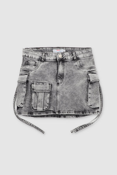 The Cargo Mini Skirt With Pockets GRAY