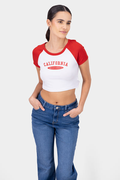 California Short Sleeve Graphic Tee RED COMBO